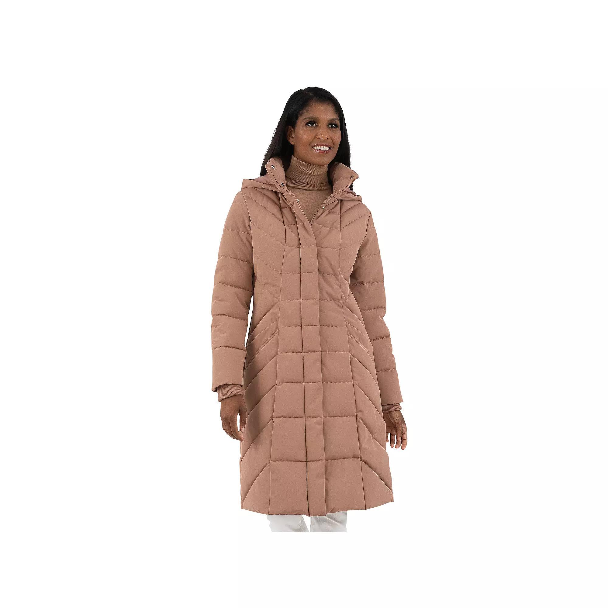 Women's Fleet Street Long Puffer Coat, Size: Medium, Warm Brown Product Image