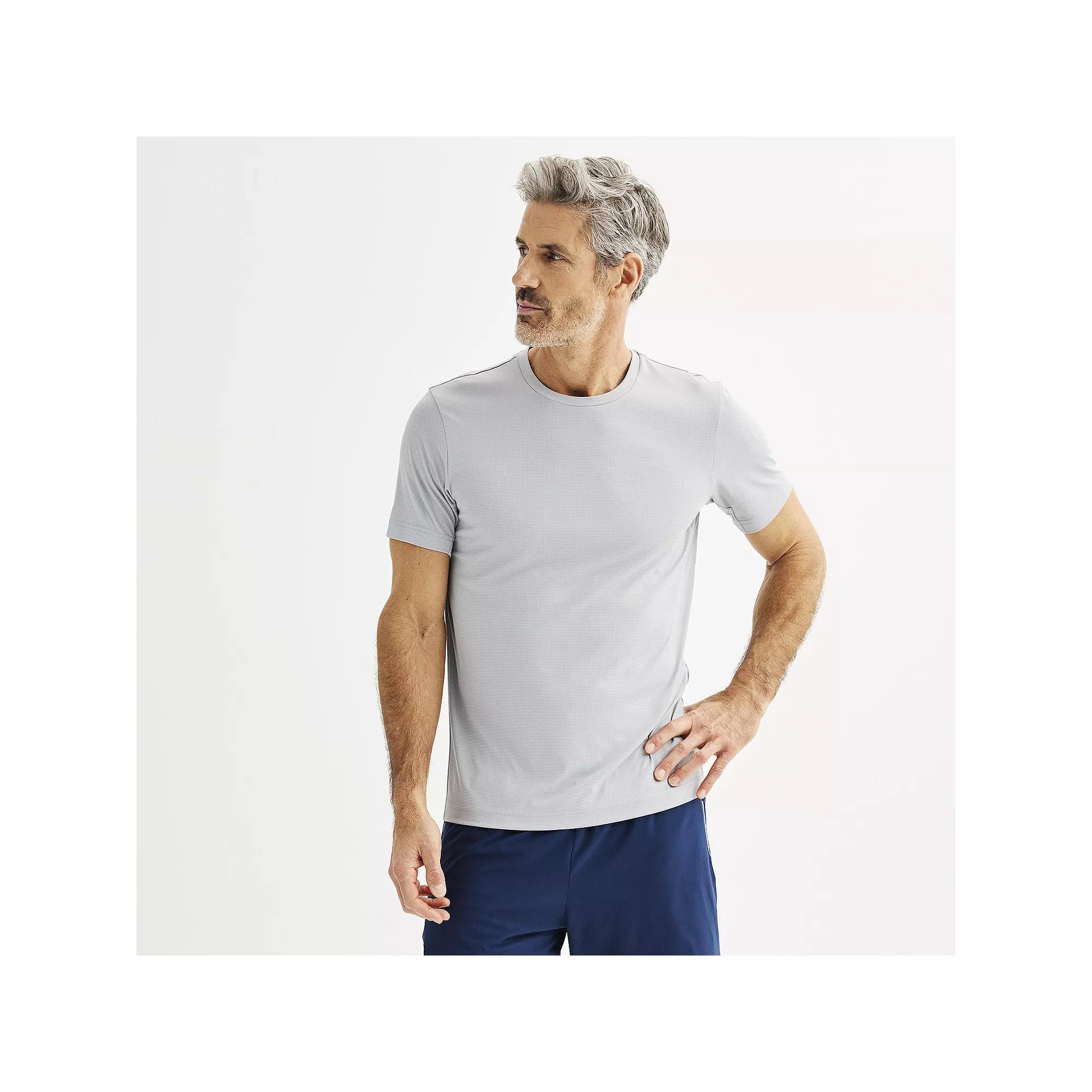 Men's Tek Gear® Dry Tek Tee, Size: XL, Silver Spring Grid Product Image