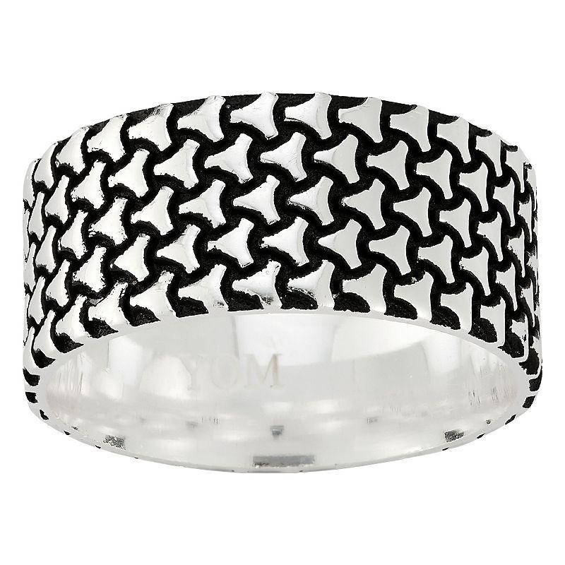 Menster Sterling Silver Oxidized Band Ring, Mens Black Product Image
