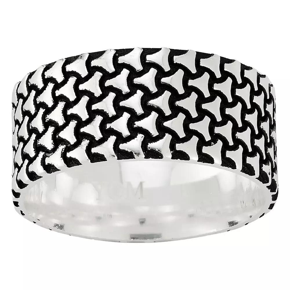 Menster Sterling Silver Oxidized Band Ring, Mens Black Product Image