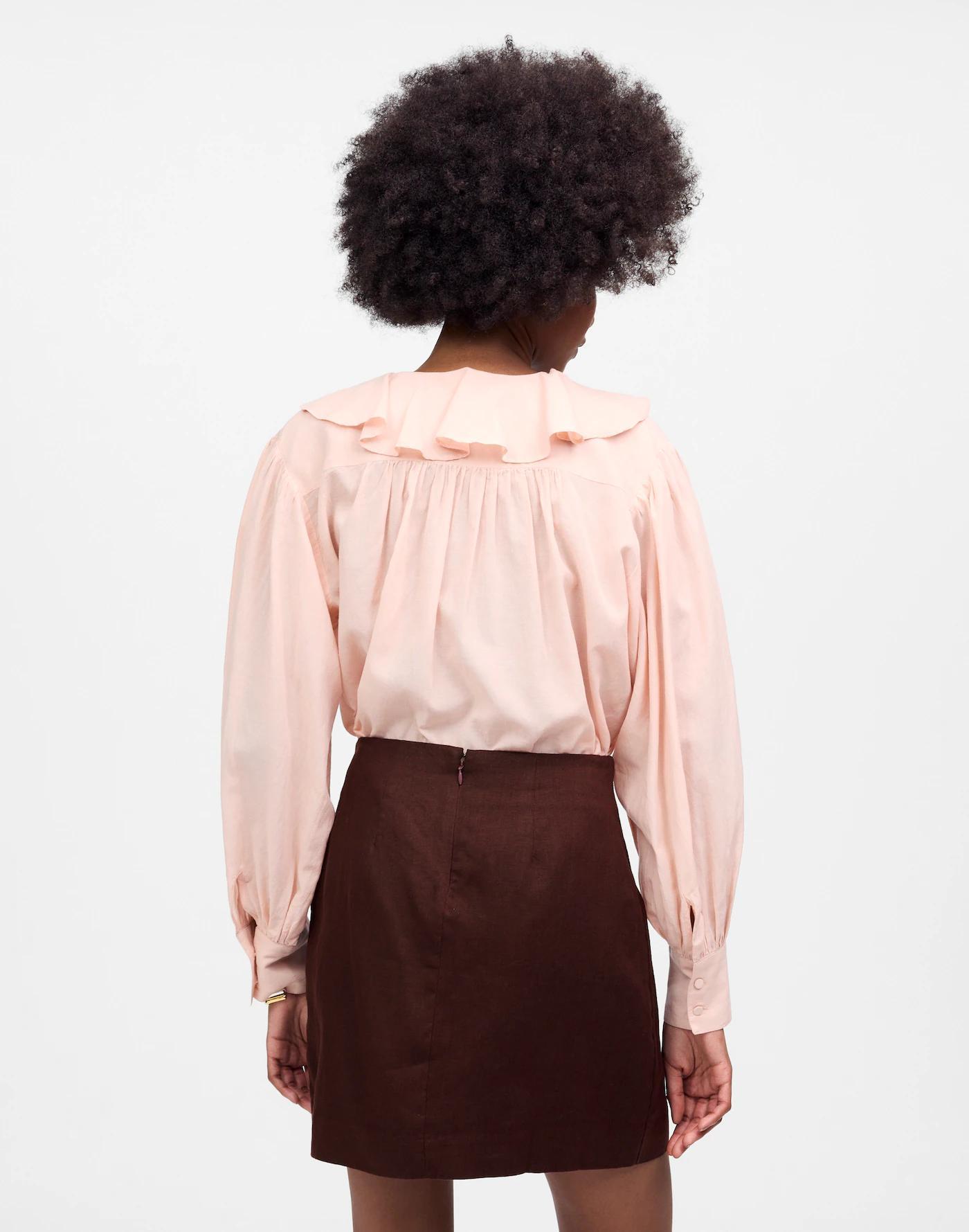 Pleated Linen Mini Skirt Product Image