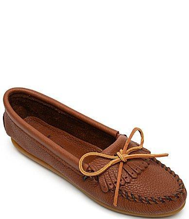 Minnetonka Deerskin Kilty Bow Detail Moccasins Product Image