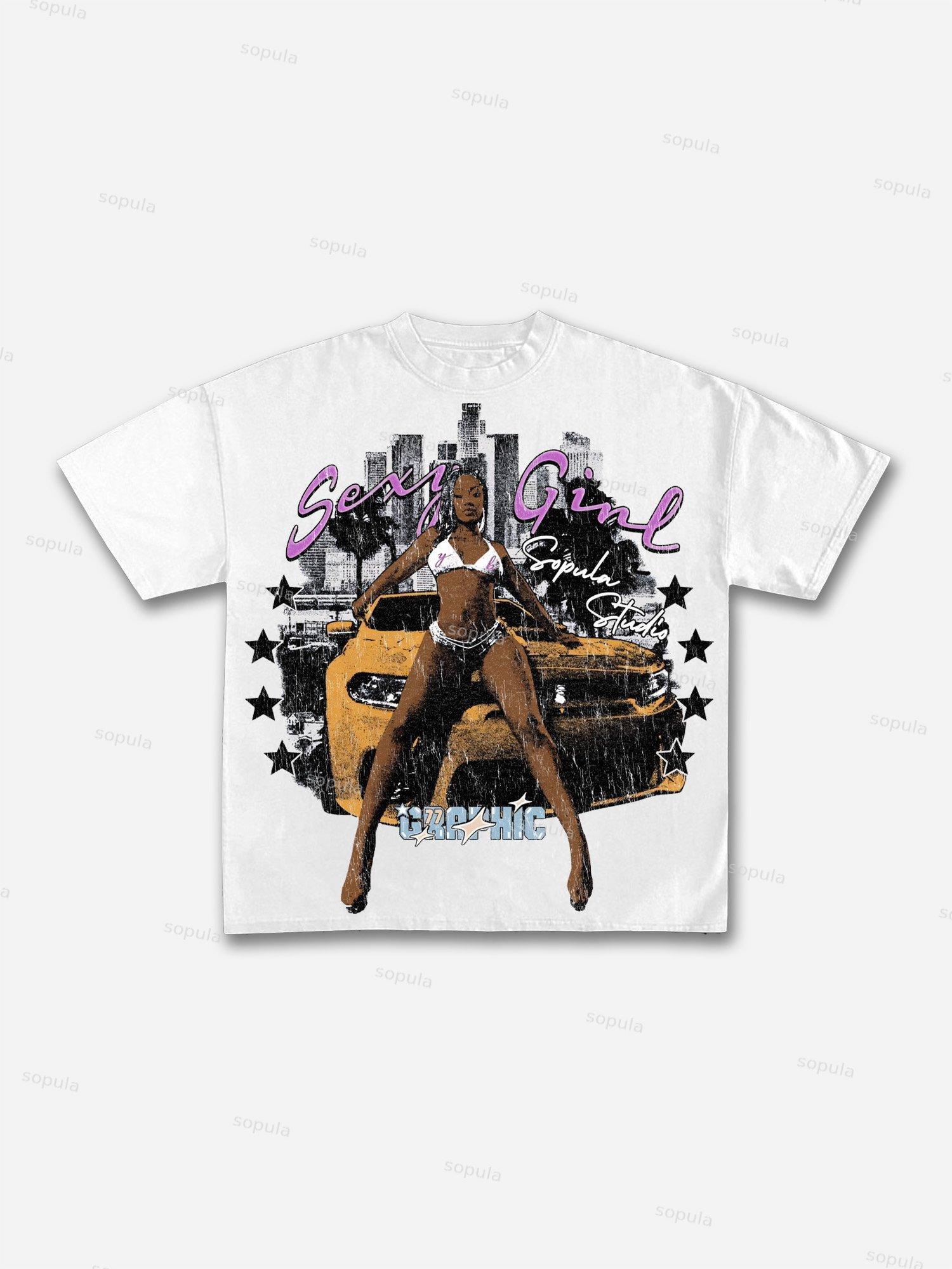 Sopula Abstract Mask Graphic Print Cotton T-shirt Product Image