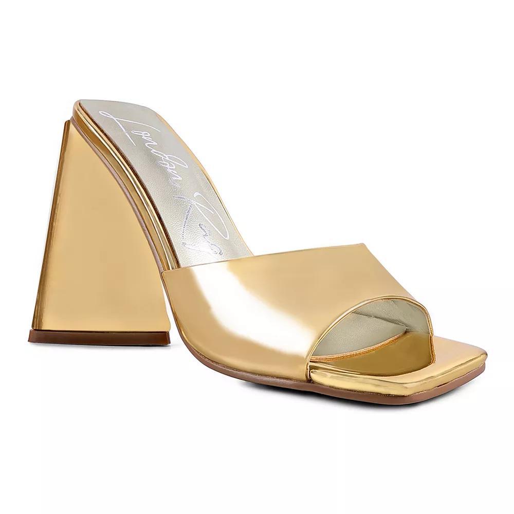 London Rag Lovebug Triangular Women's Block Heel Sandals, Size: 5, Gold Product Image