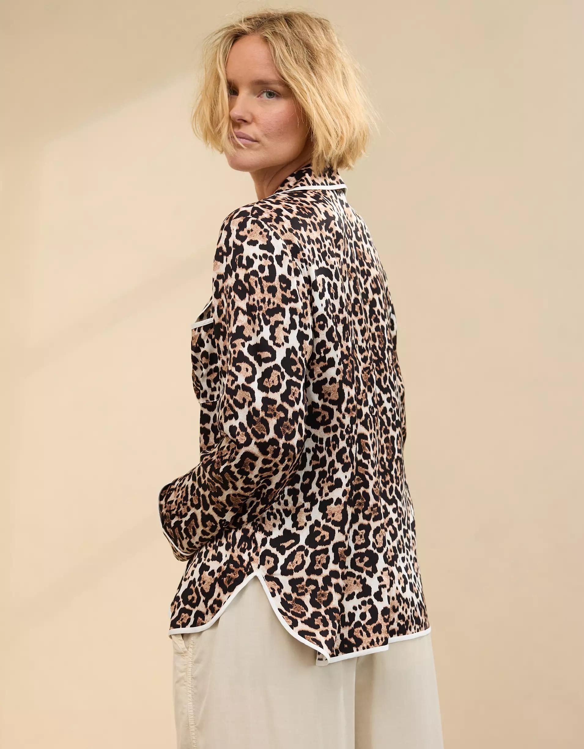 Aerie Off-Duty Satin Piping Shirt Product Image