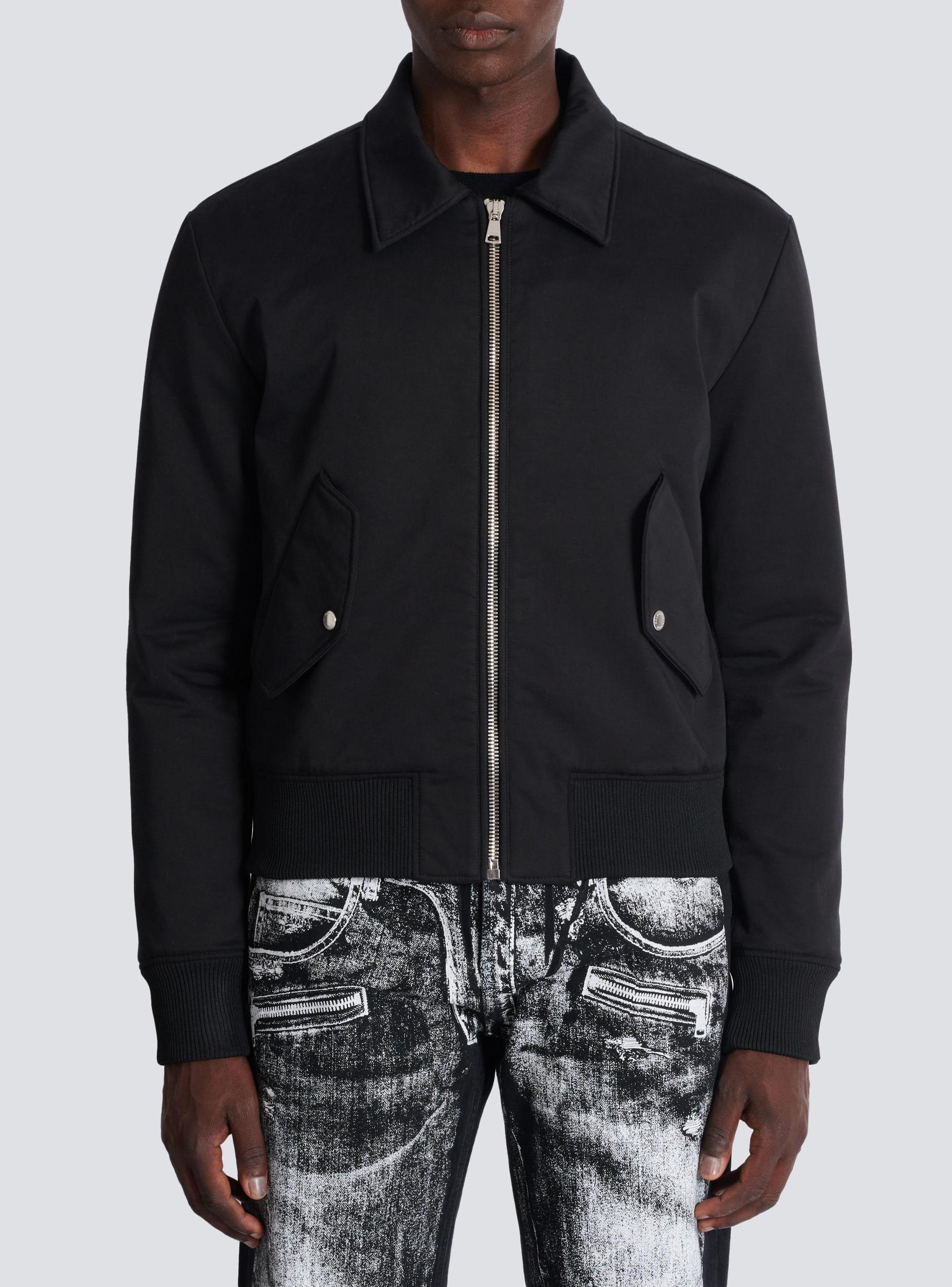 Cotton bomber jacket with vintage Balmain logo Product Image