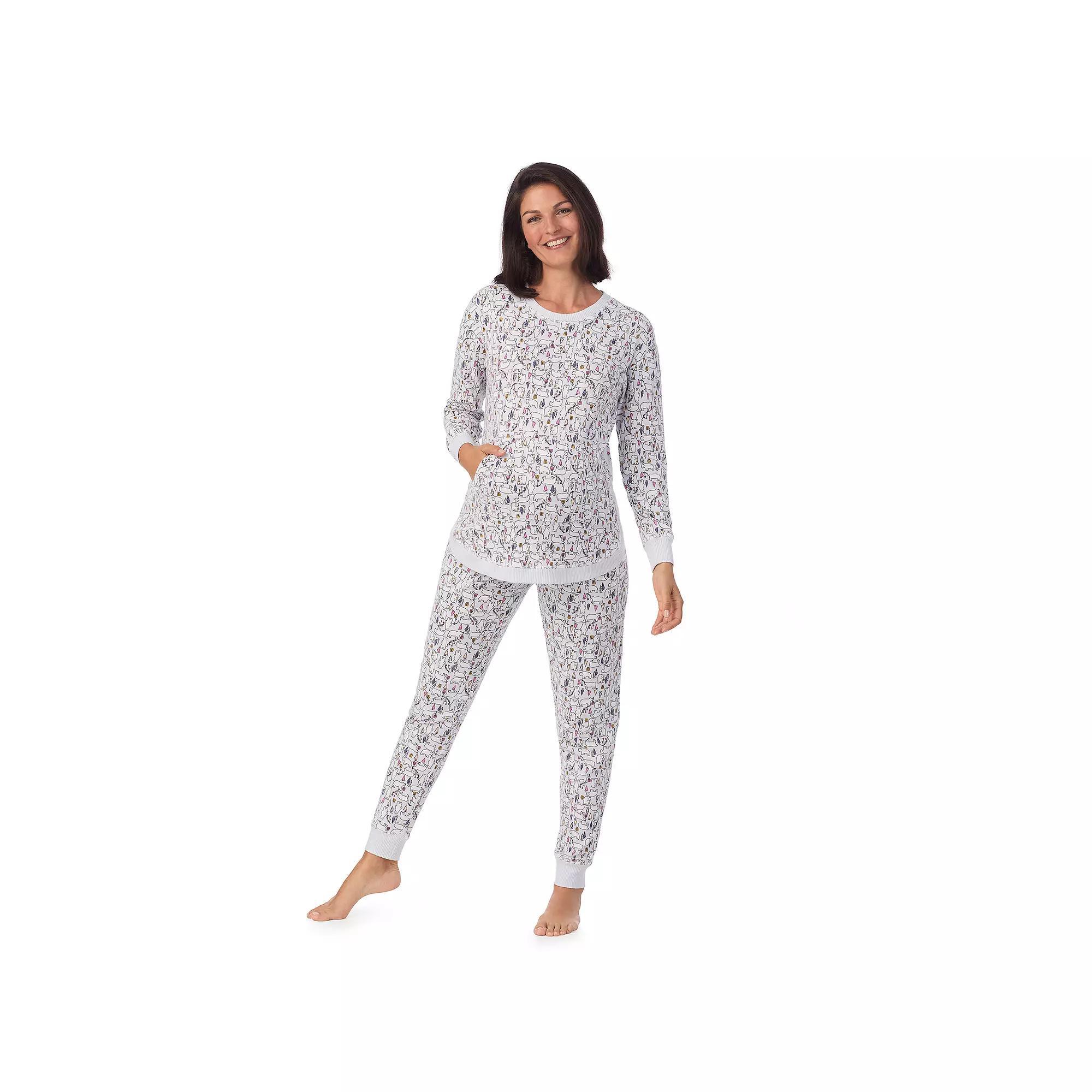 Maternity Cuddl Duds® Sweater Knit Crewneck Pajama Top & Pajama Bottoms Set, Women's, Size: XL-Mat, Grey Polar Bears Product Image