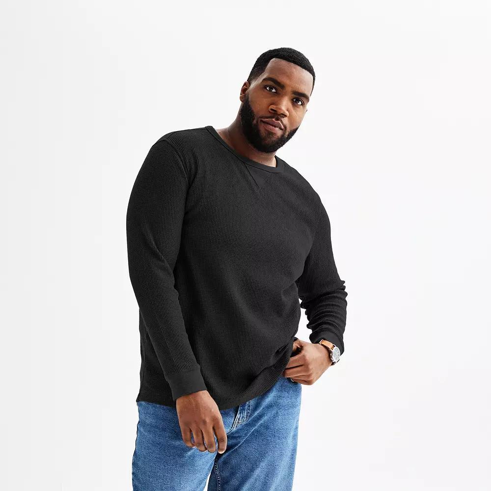 Big & Tall Sonoma Goods For Life® Essential Thermal Long Sleeve Tee, Men's, Size: 5XB, Black Product Image
