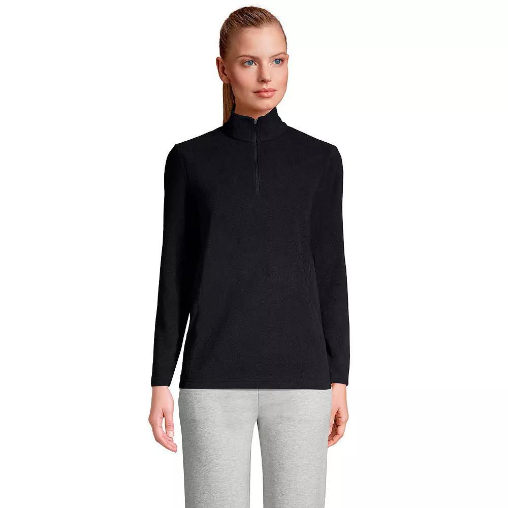 Petite Lands' End 1/4-Zip Fleece Pullover, Women's, Size: Small Petite, Black Product Image