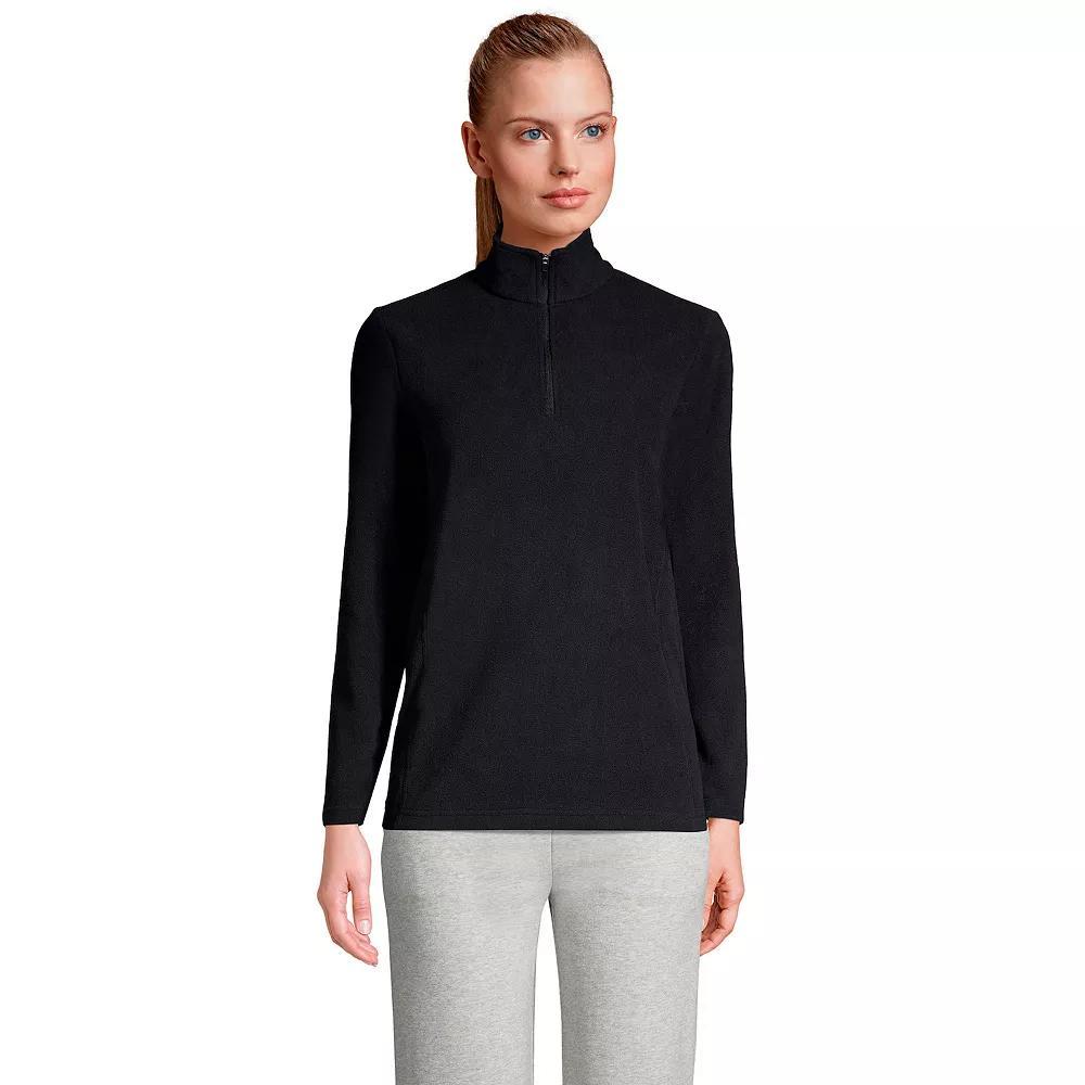 Petite Lands' End 1/4-Zip Fleece Pullover, Women's, Size: Small Petite, Black Product Image