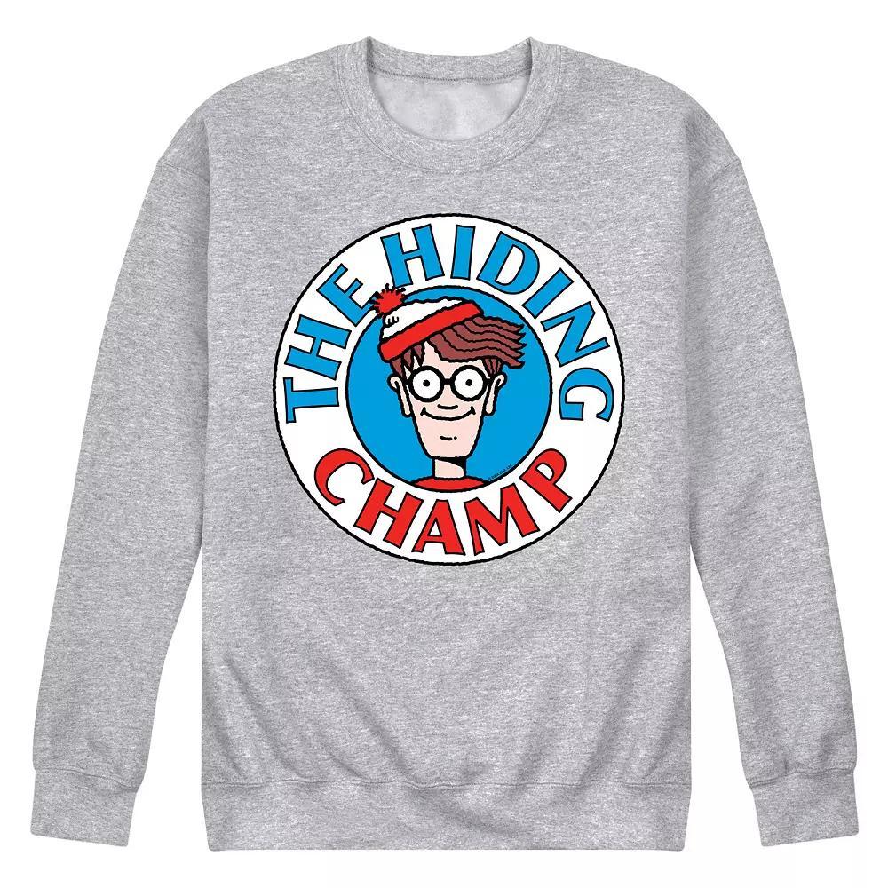 Mens Wheres Waldo The Hiding Champ Fleece Sweatshirt Blue Product Image