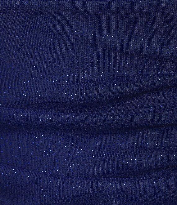 Jump Sleeveless Glitter Spaghetti Rhinestone Strap Drape Bodice Gown Product Image