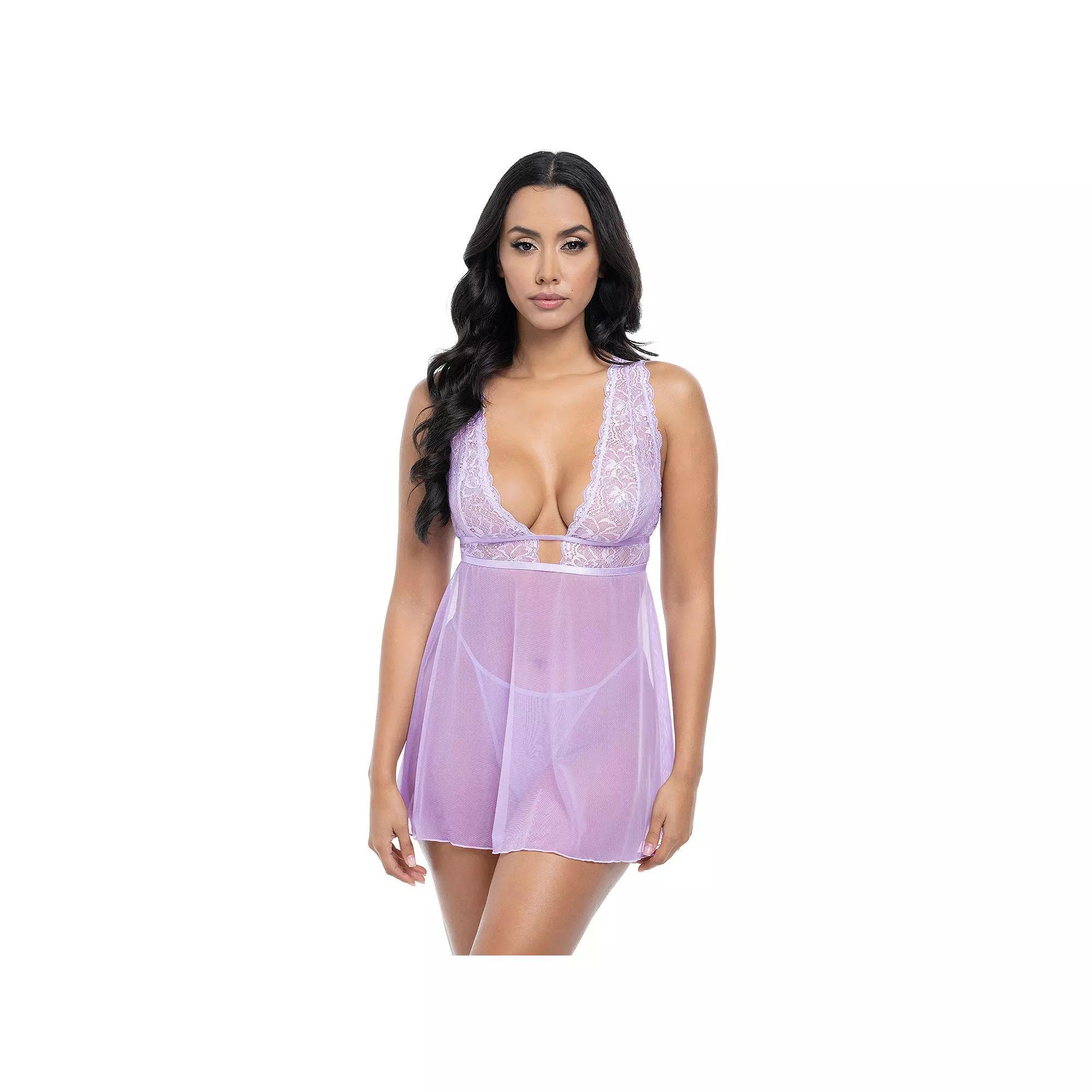 Women's Oh La La Cheri Stassi Babydoll Lingerie 75-11932, Size: Large-XL, Lavendula Product Image