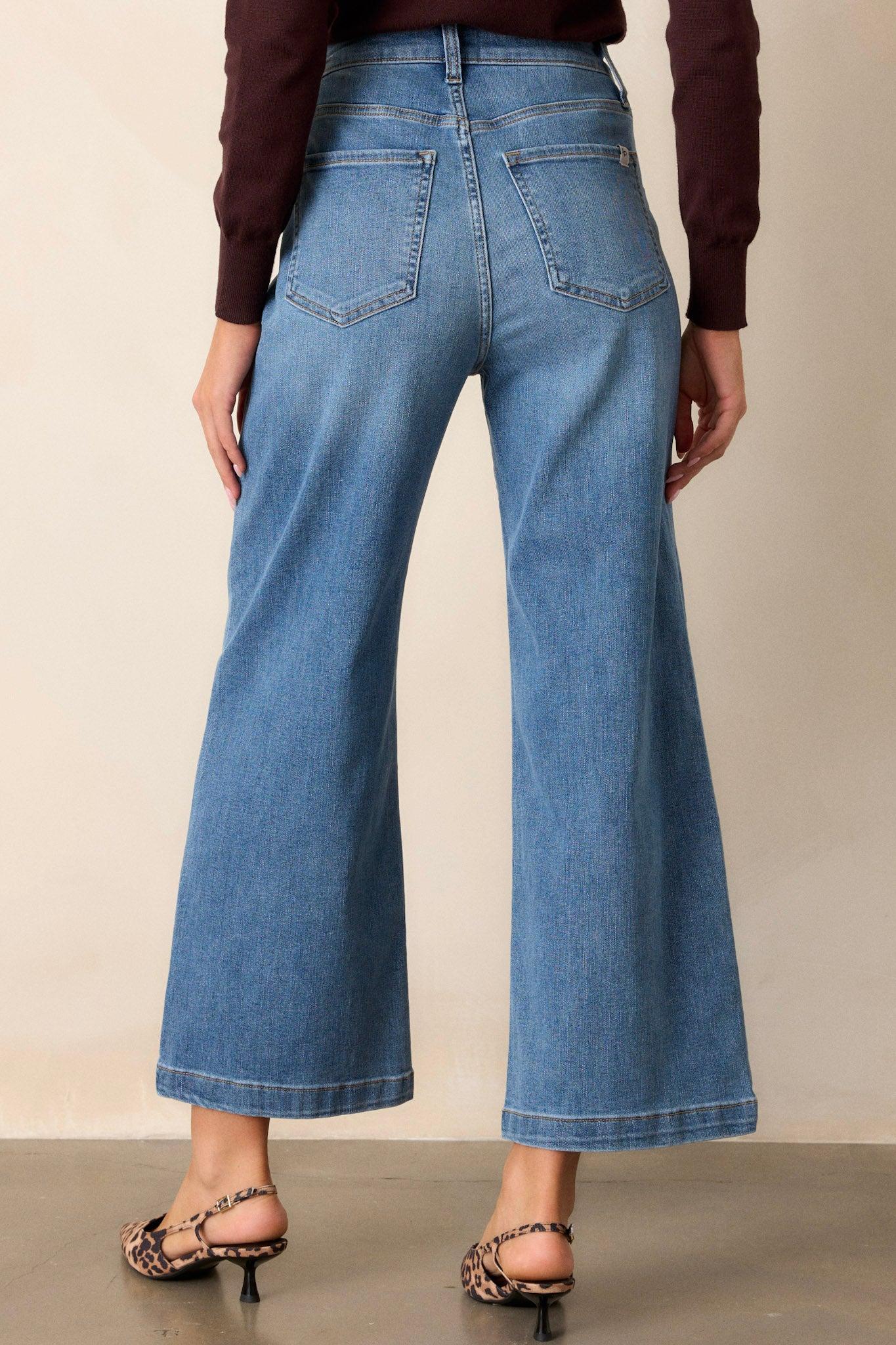 Sunday Morning Medium Wash Wide Leg Jeans Product Image
