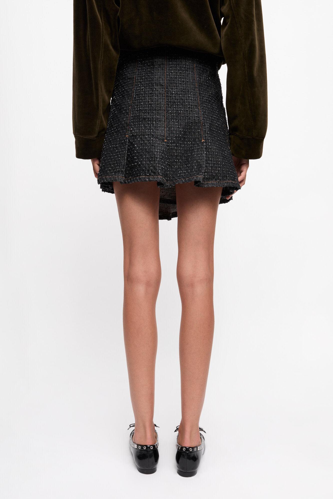Black Textured Wrap Skirt Product Image