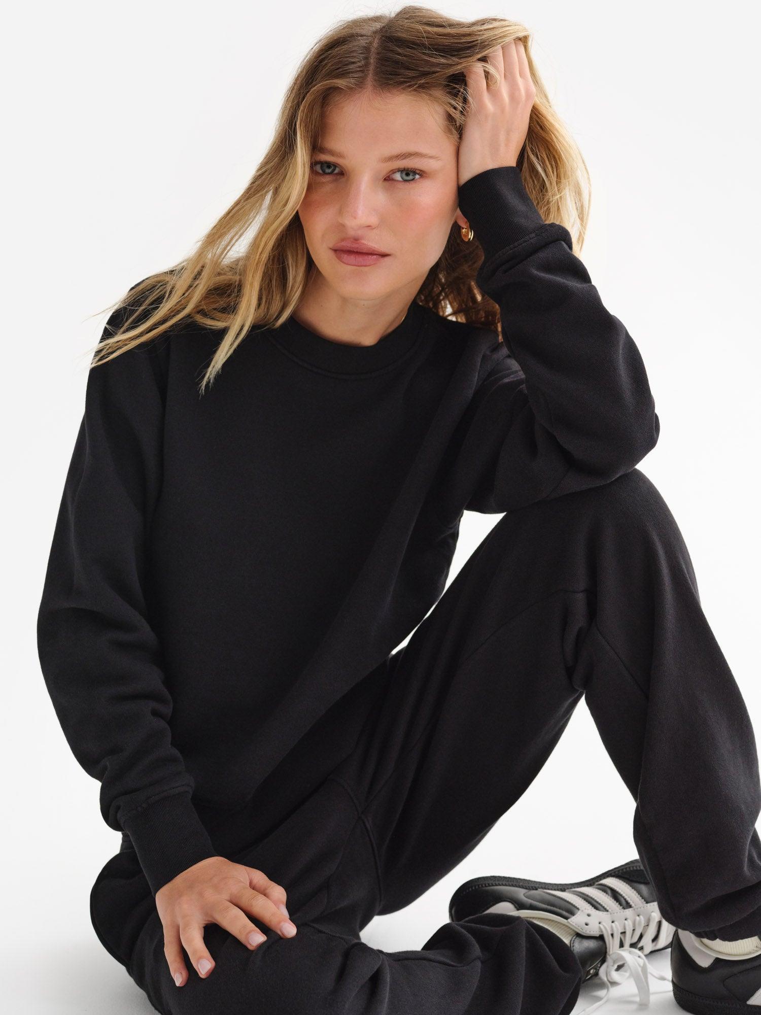Organic Fleece Shrunken Crew Neck Sweatshirt Female Product Image