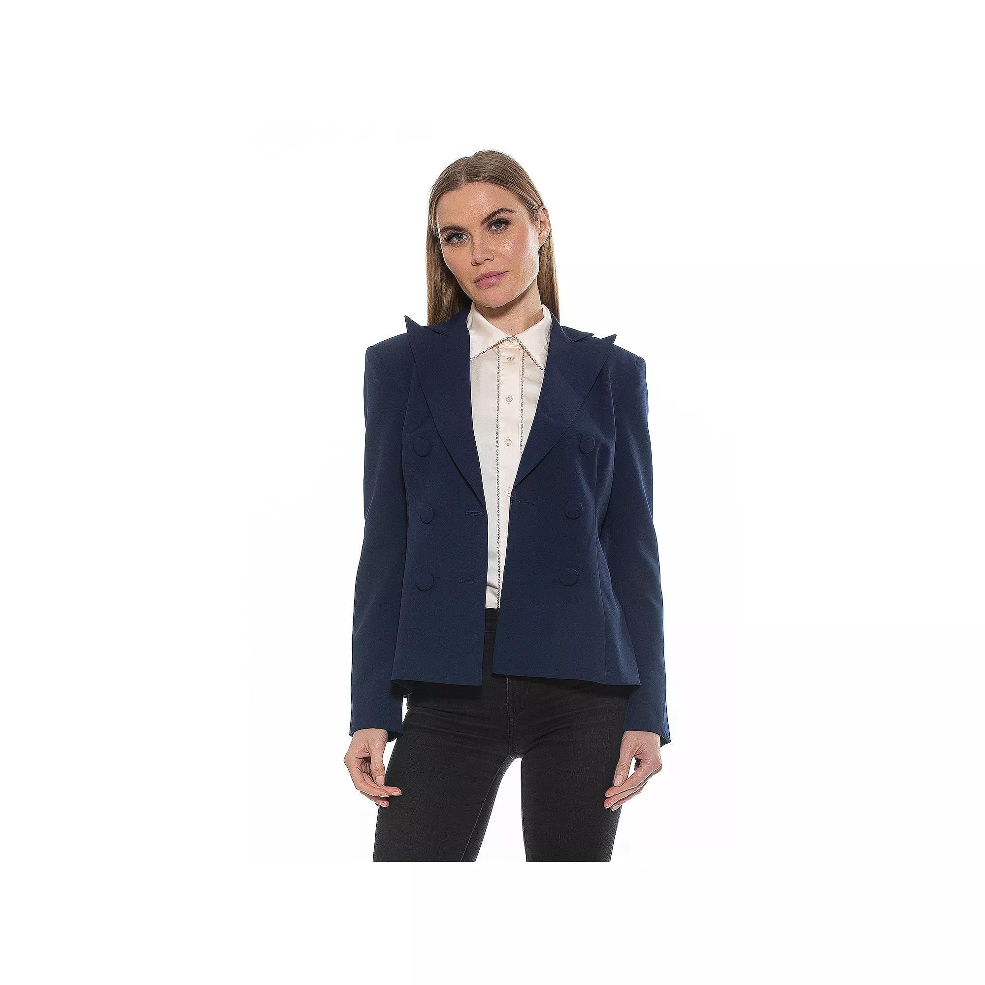Women's ALEXIA ADMOR Lianne Classic Structured Blazer with Shoulder Pads, Size: 6, Black Product Image