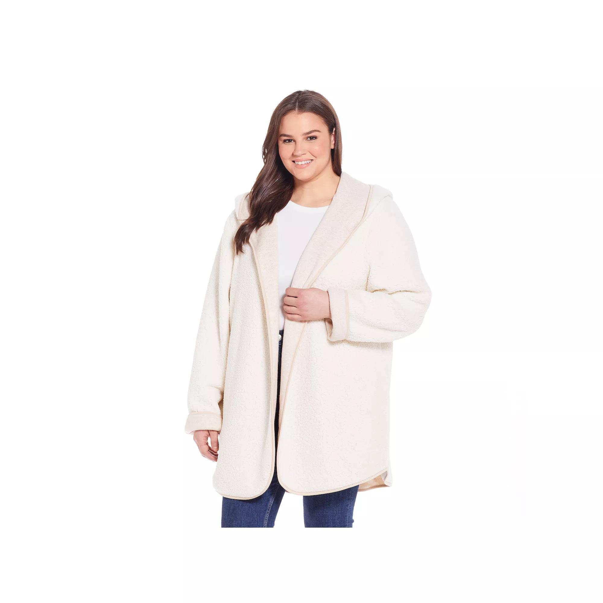 Women's Weathercast Open-Front Reversible Jacket, Size: Medium, Oatmeal Ivory Product Image