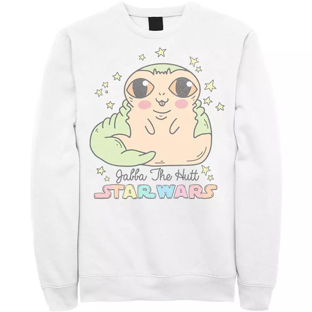 Men's Star Wars Cute Cartoon Jabba The Hutt Sweatshirt, Size: 3XL, White Product Image