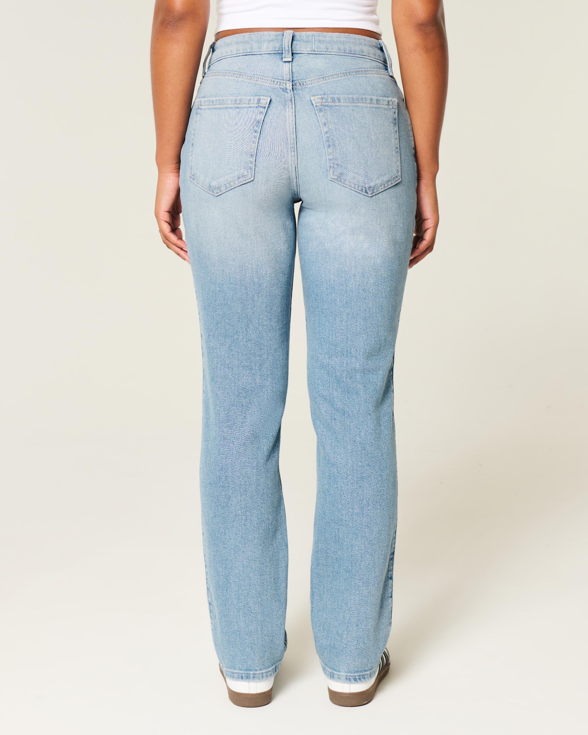 Curvy High-Rise Distressed Light Wash Straight Jeans Product Image