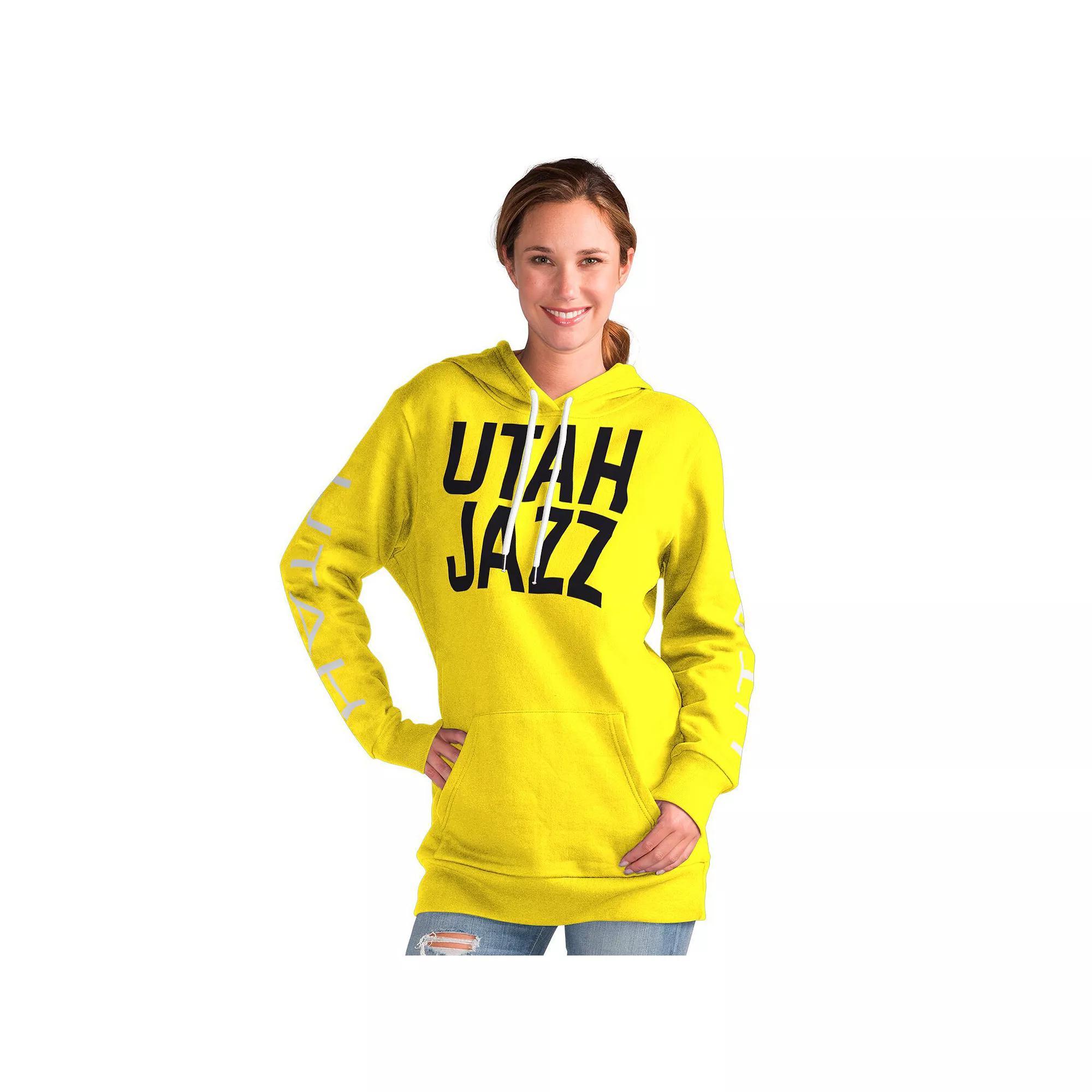 Womens G-III 4Her by Carl Banks Gold Utah Jazz Base Coach Pullover Hoodie Product Image