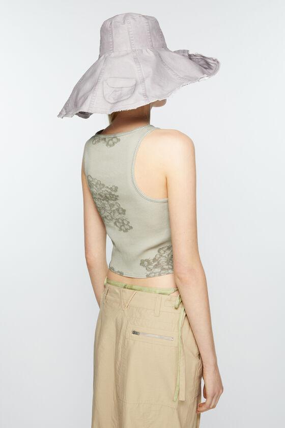 Printed lace tank top Product Image