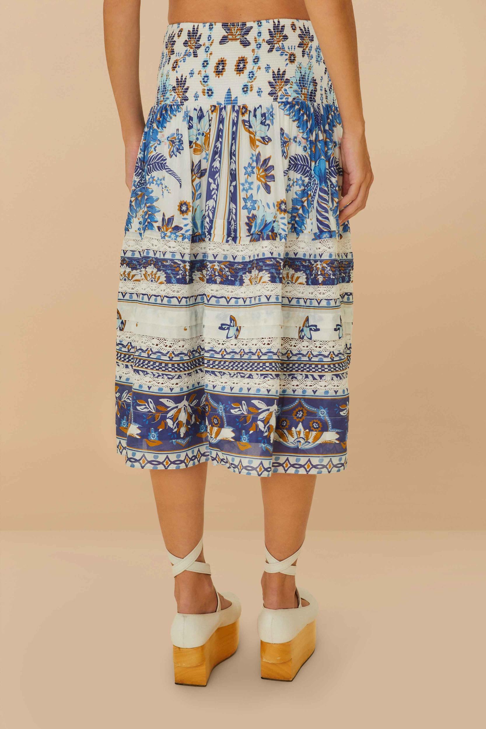 Off-White Ana Tapestry Organic Cotton Midi Skirt Product Image
