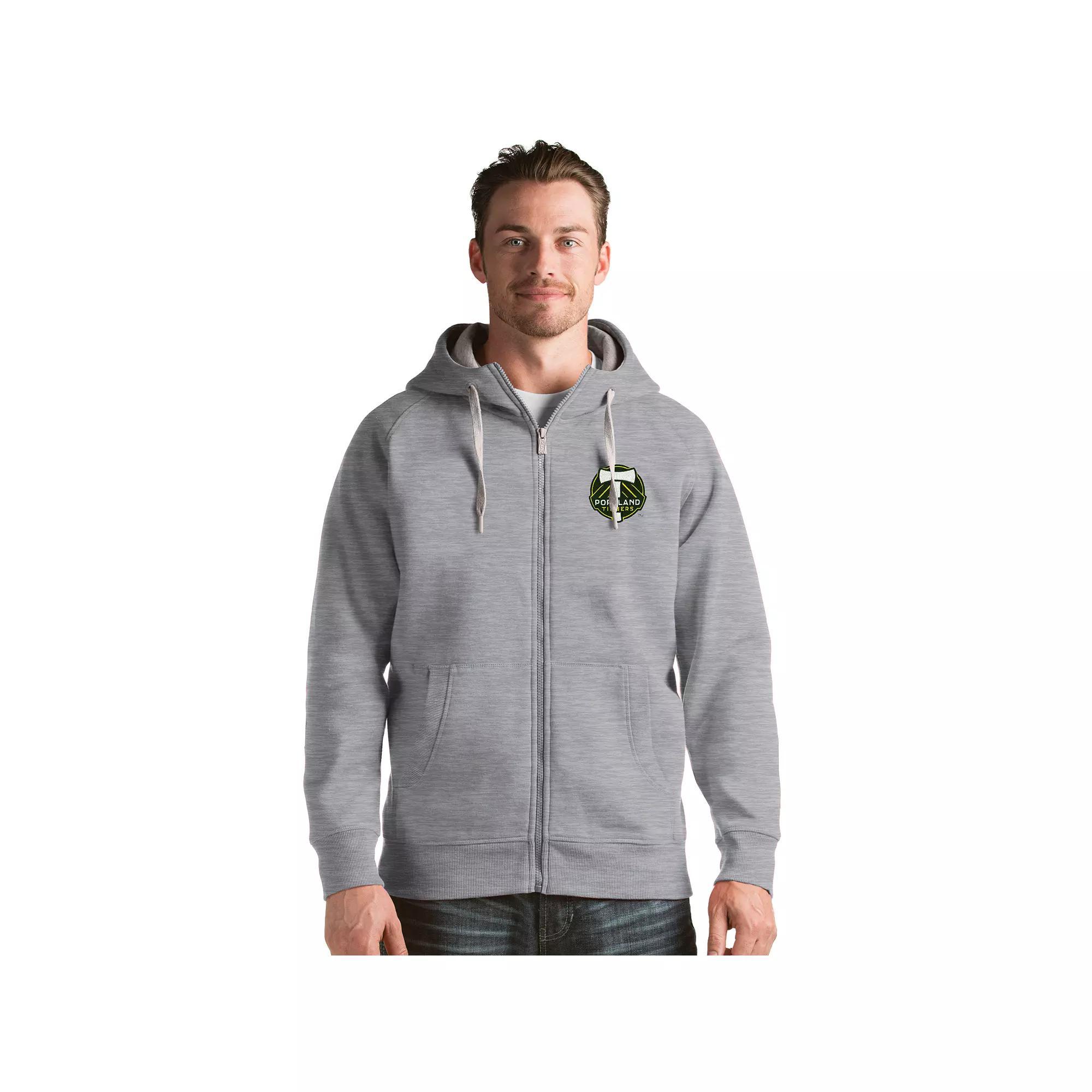 Men's Antigua Portland Timbers Victory Full-Zip Hoodie, Size: XXL, Gray Product Image
