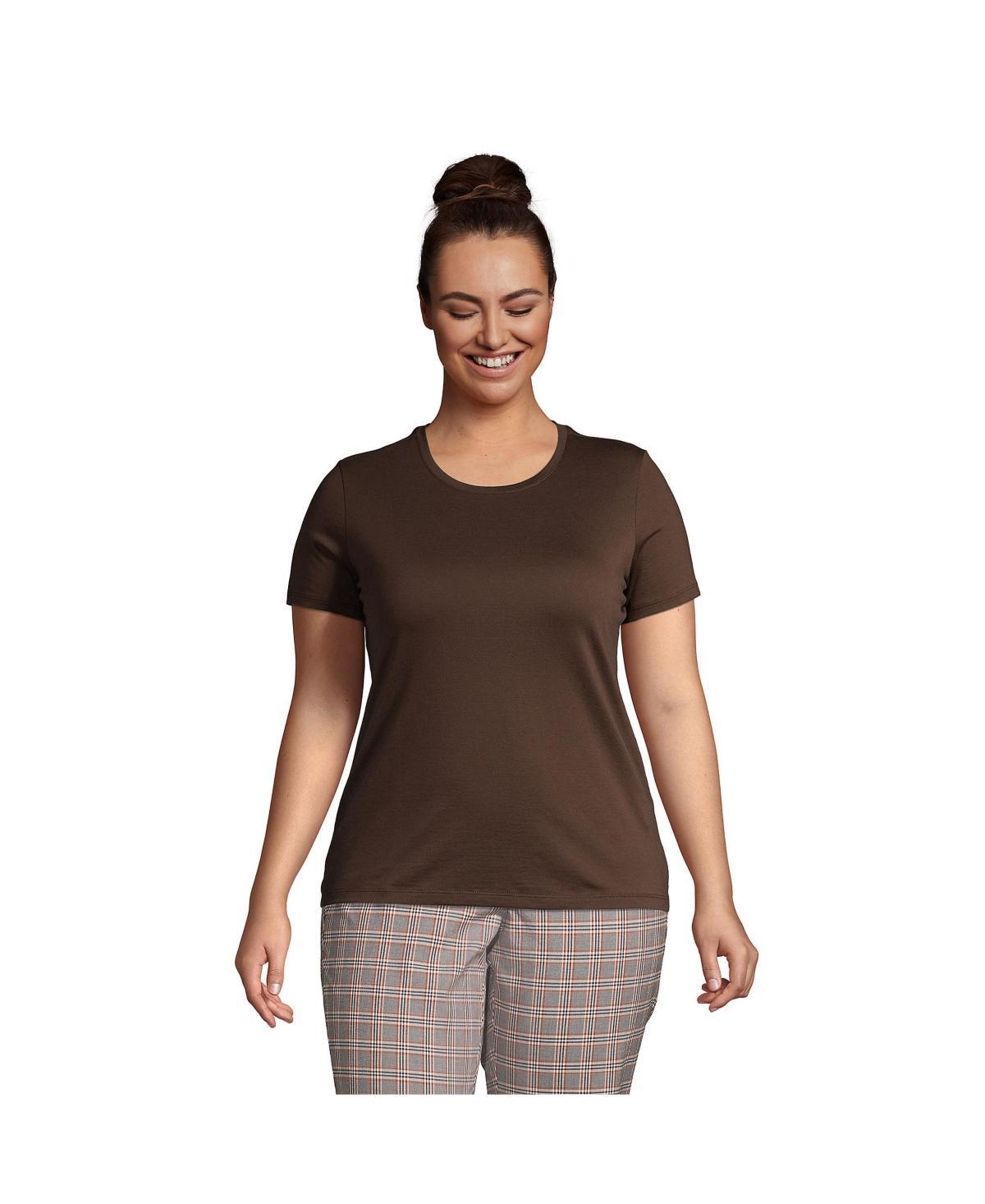 Plus Size Lands' End Relaxed Supima Cotton Crewneck Tee, Women's, Size: 3XL, White Product Image