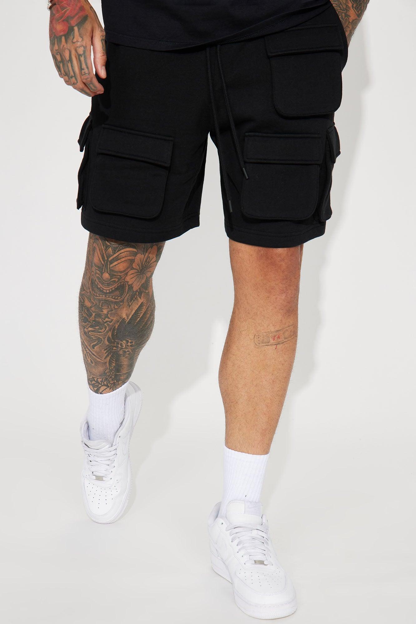 Different Levels Relaxed Cargo Shorts - Black Product Image