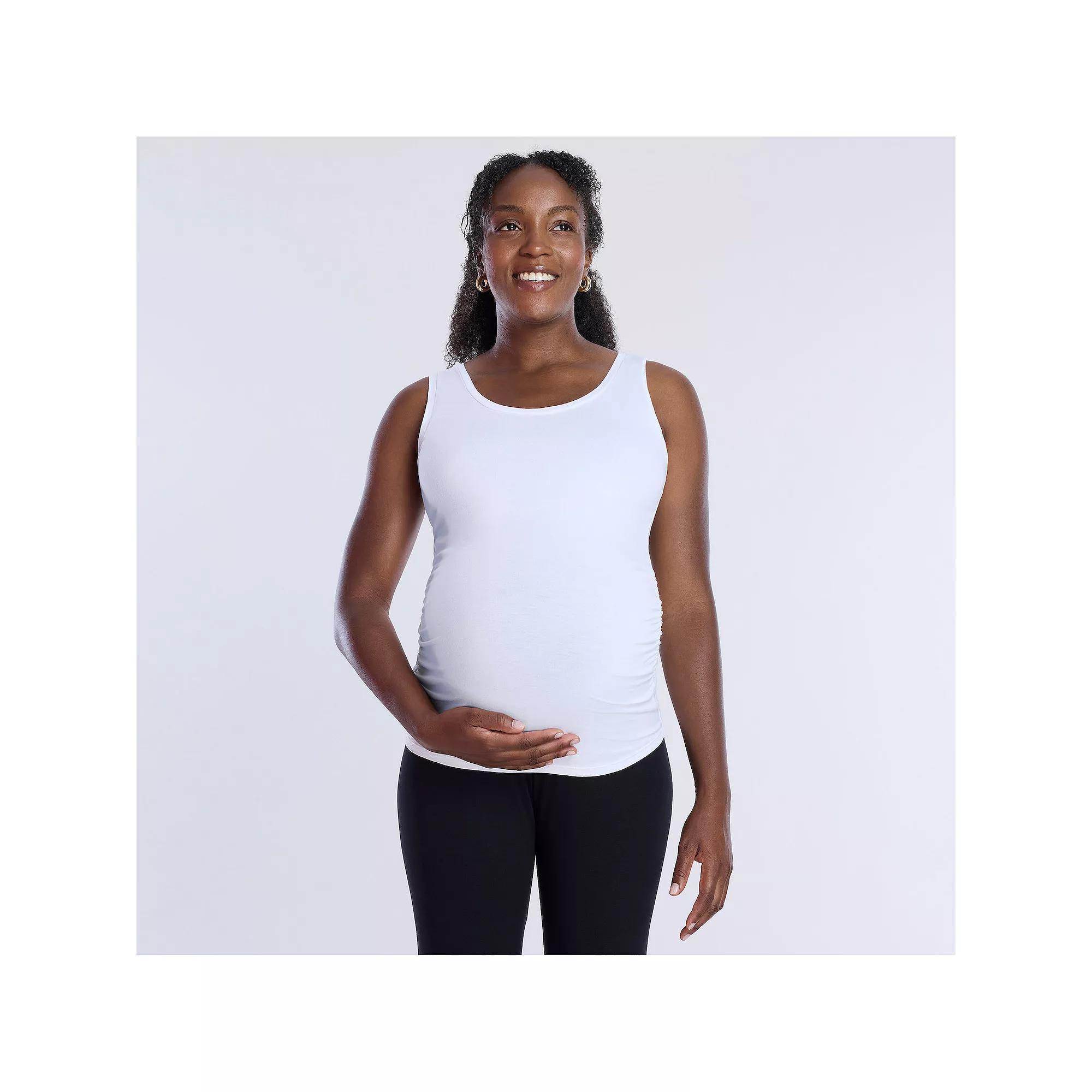 Maternity Motherhood Side Ruched Tank, Womens Renaissance Pink Product Image
