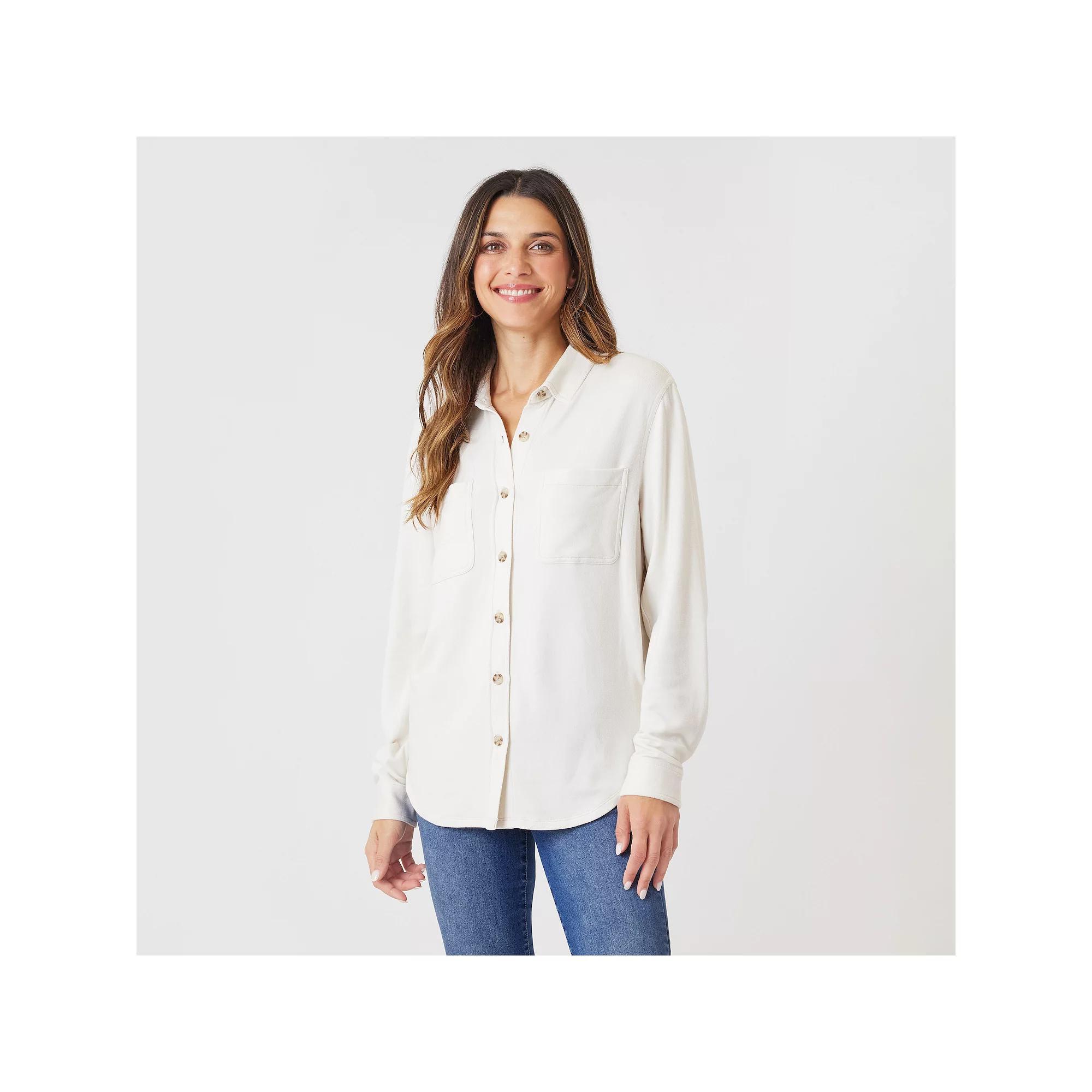 Women's Angels Forever Young Marina Luxe Knit Shirt, Size: Small, Whisper White Product Image