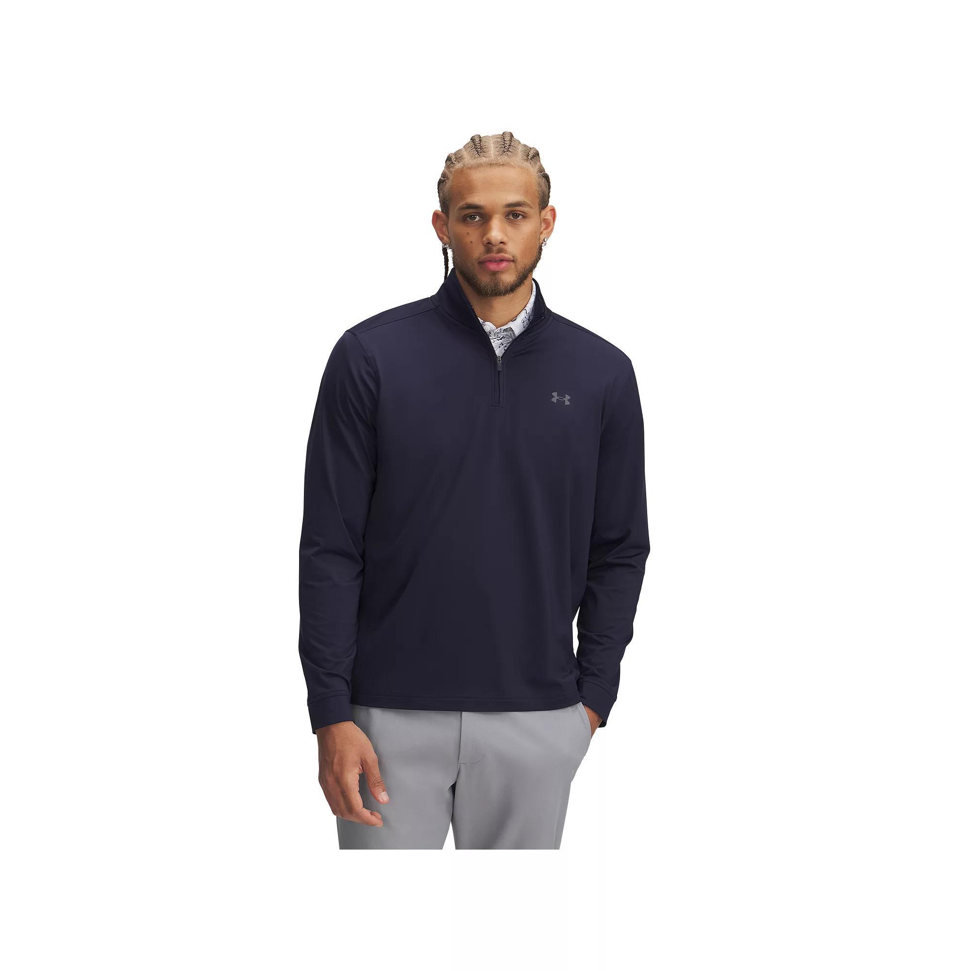 Men's Under Armour Drive Quarter Zip Golf Pullover, Size: Large, Black Navy Product Image