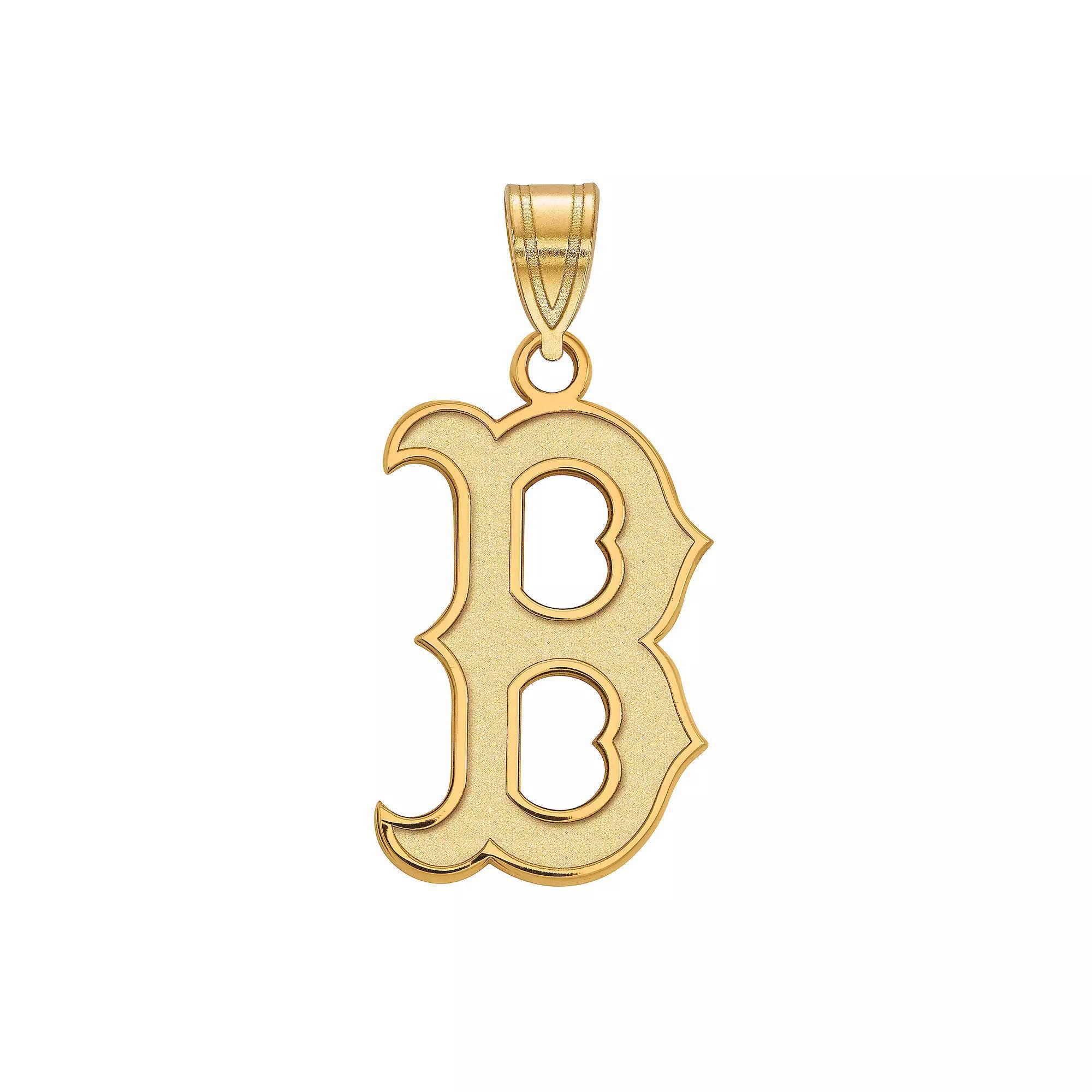 LogoArt 14k Gold Boston Red Sox Large Pendant, Womens 14k Yellow Gold Product Image