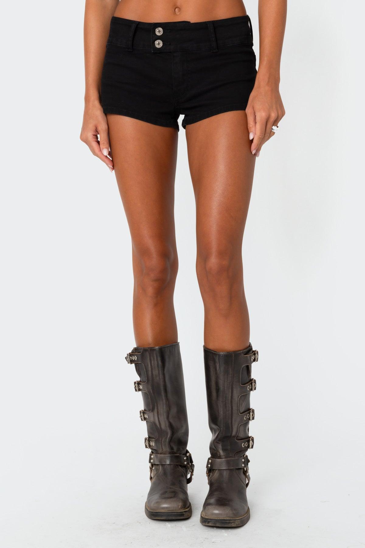 Stripey Ribbed Micro Shorts Product Image