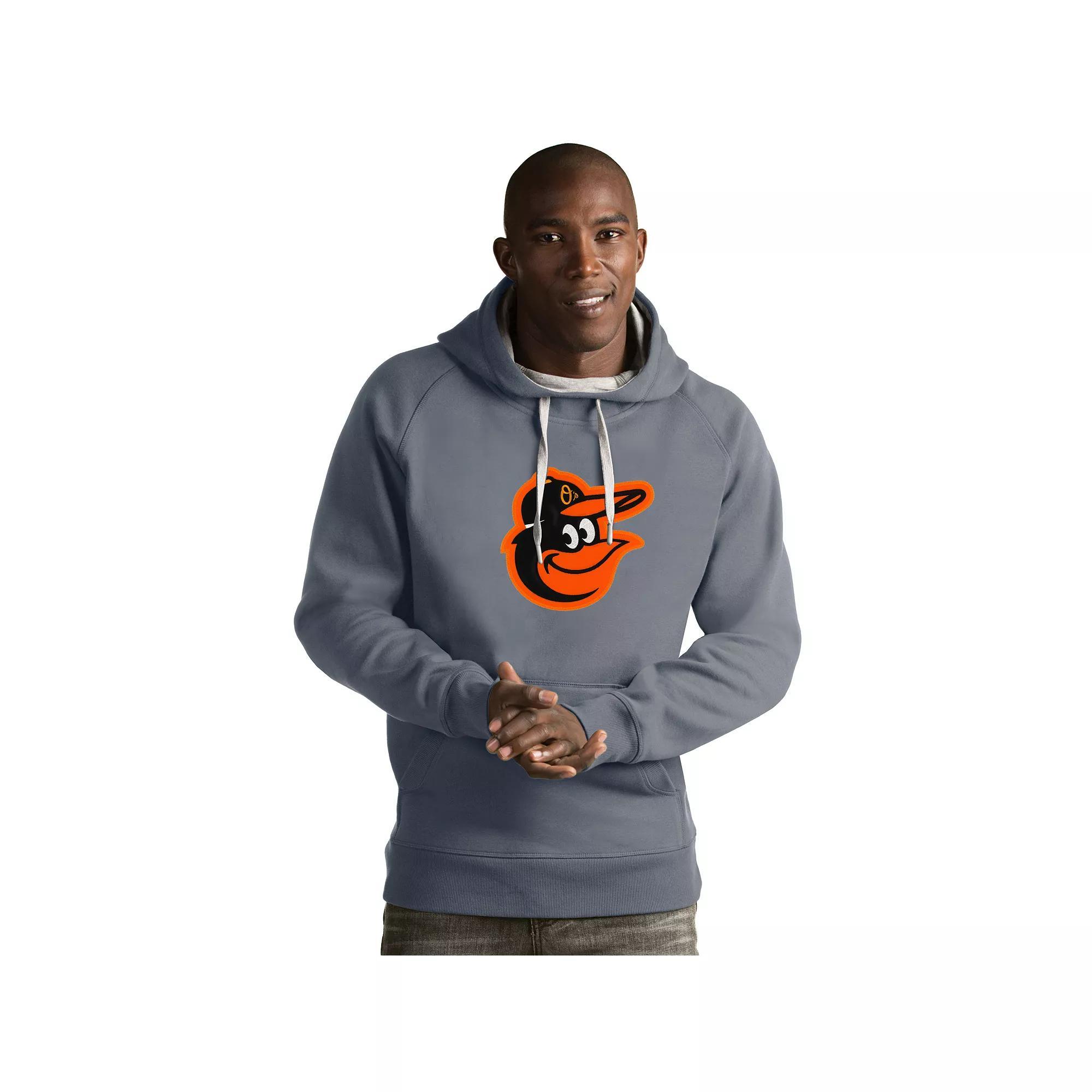 Men's Antigua Los Angeles Angels of Anaheim Victory Logo Hoodie, Size: Large, Gray Product Image