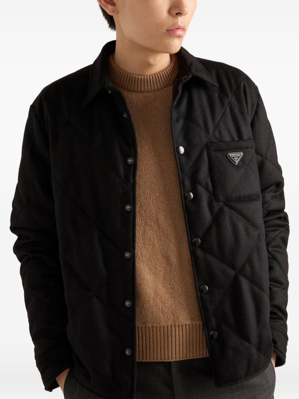 quilted cashmere shirt Product Image