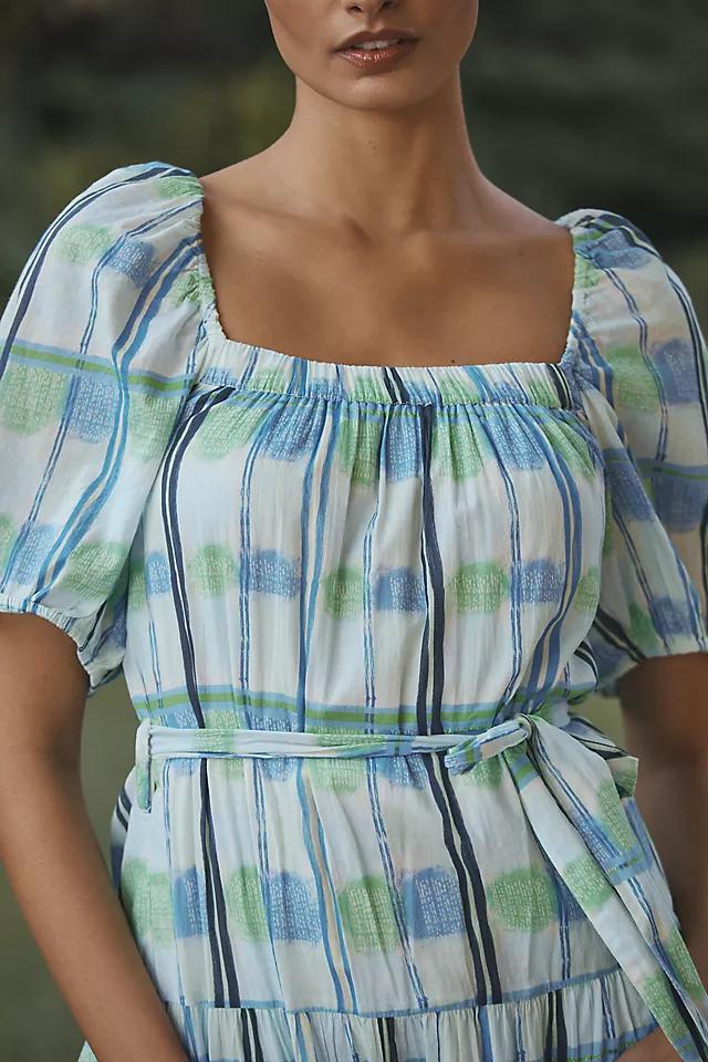 Ro's Garden Helsinki Puff-Sleeve Belted Floral Midi Dress Product Image