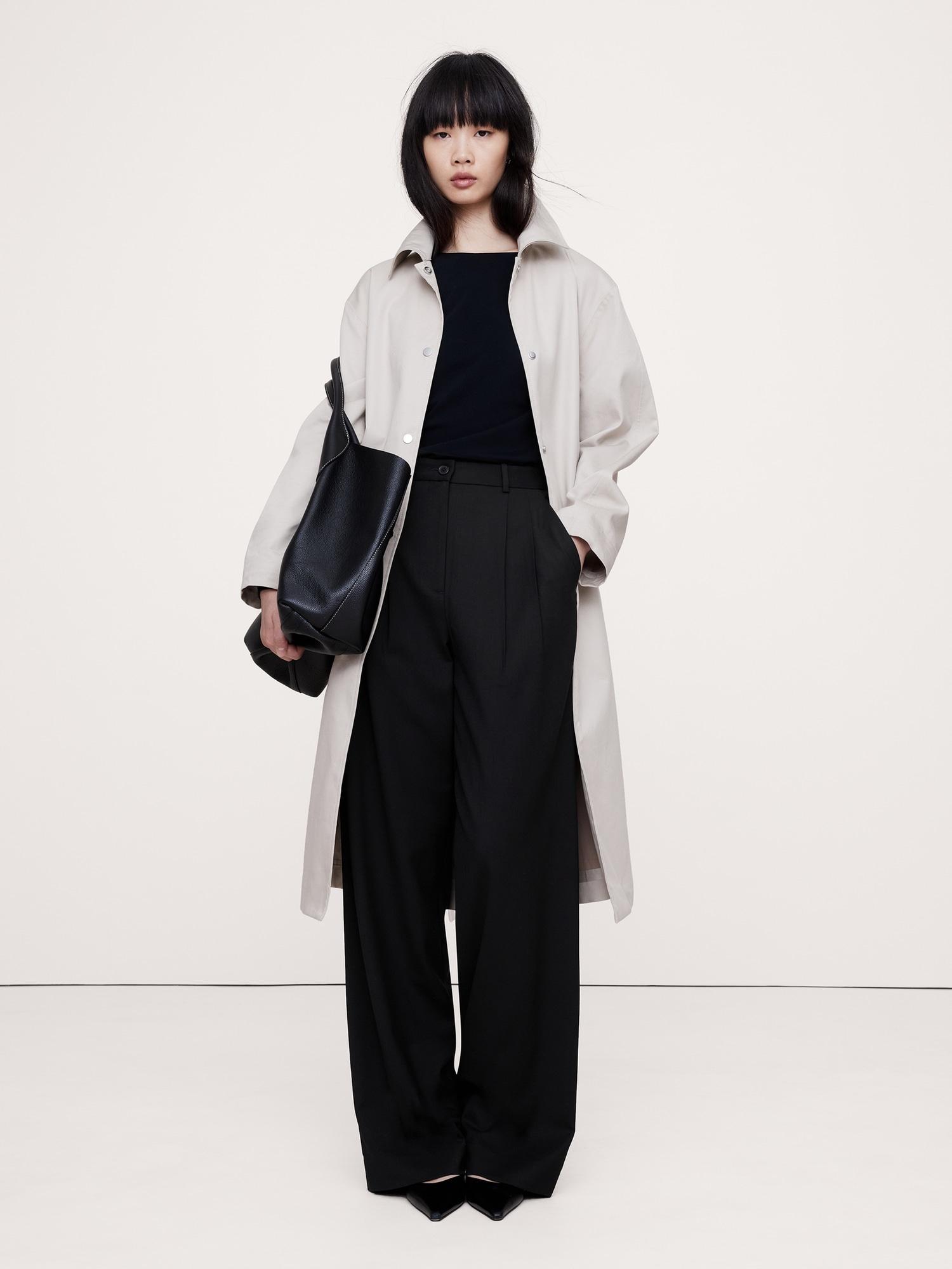 Soho High-Rise Wide-Leg Italian Wool Pant Product Image