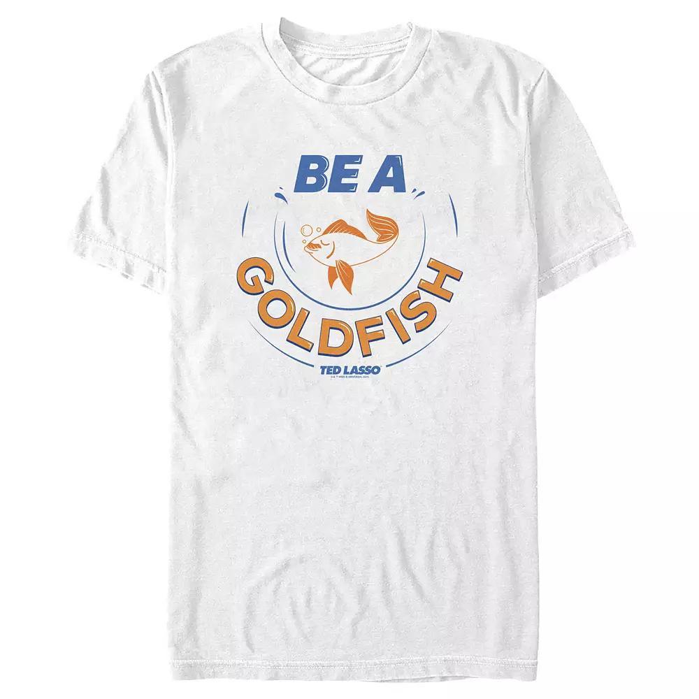 Men's Ted Lasso BE A GOLDFISH ORIGINAL Graphic Tee, Size: Medium, White Product Image