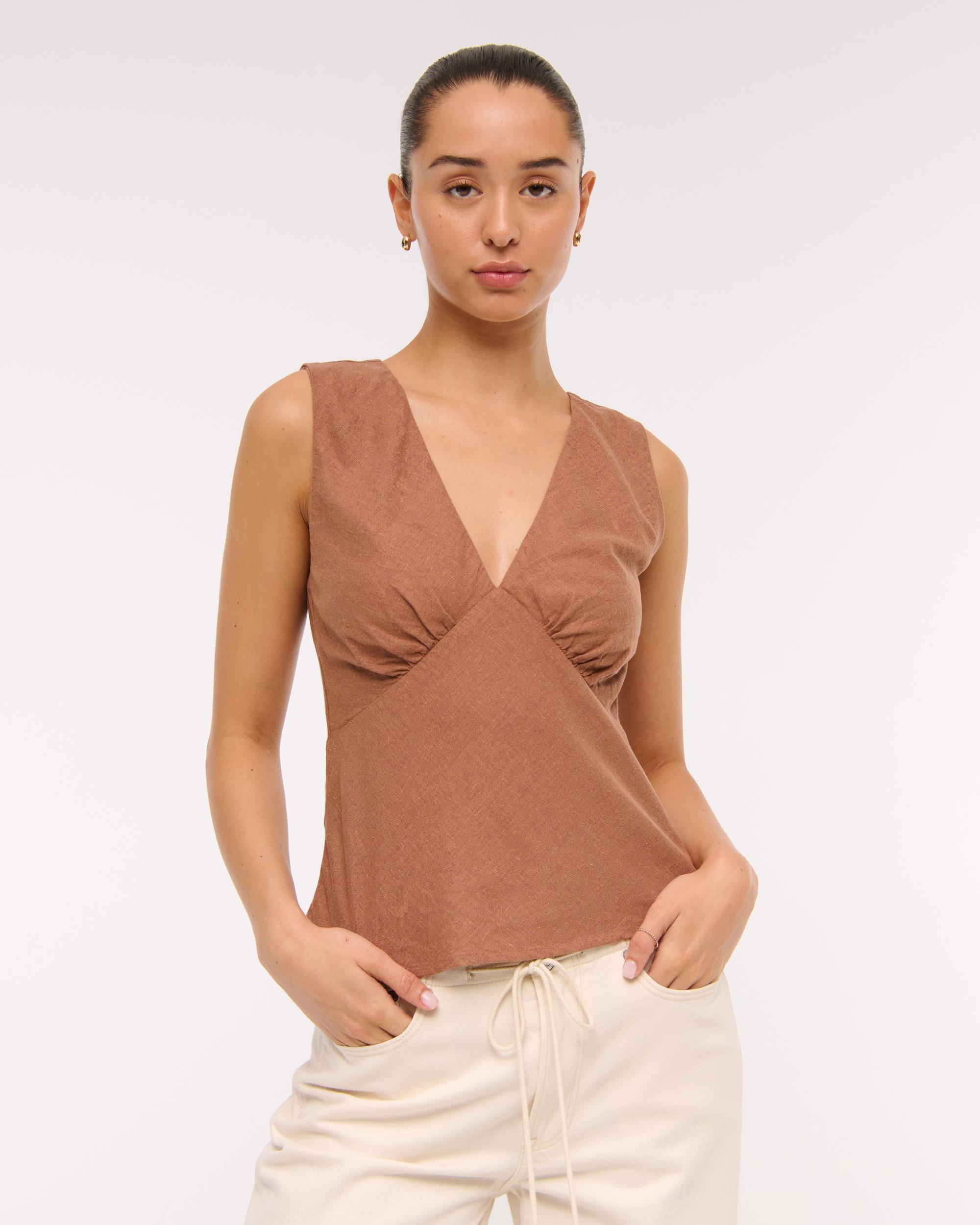  Linen-Blend Tie-Back Set Top Product Image
