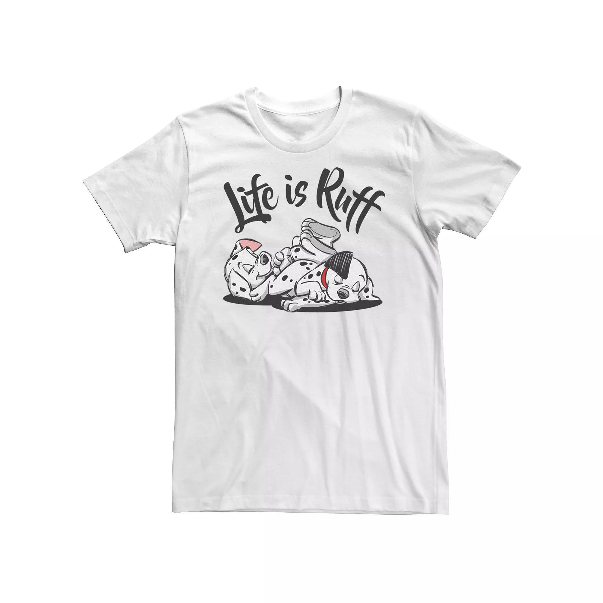 Big & Tall Disney 101 Dalmatians Sleeping Puppies Life Is Ruff Tee, Men's, Size: XXL Tall, White Product Image