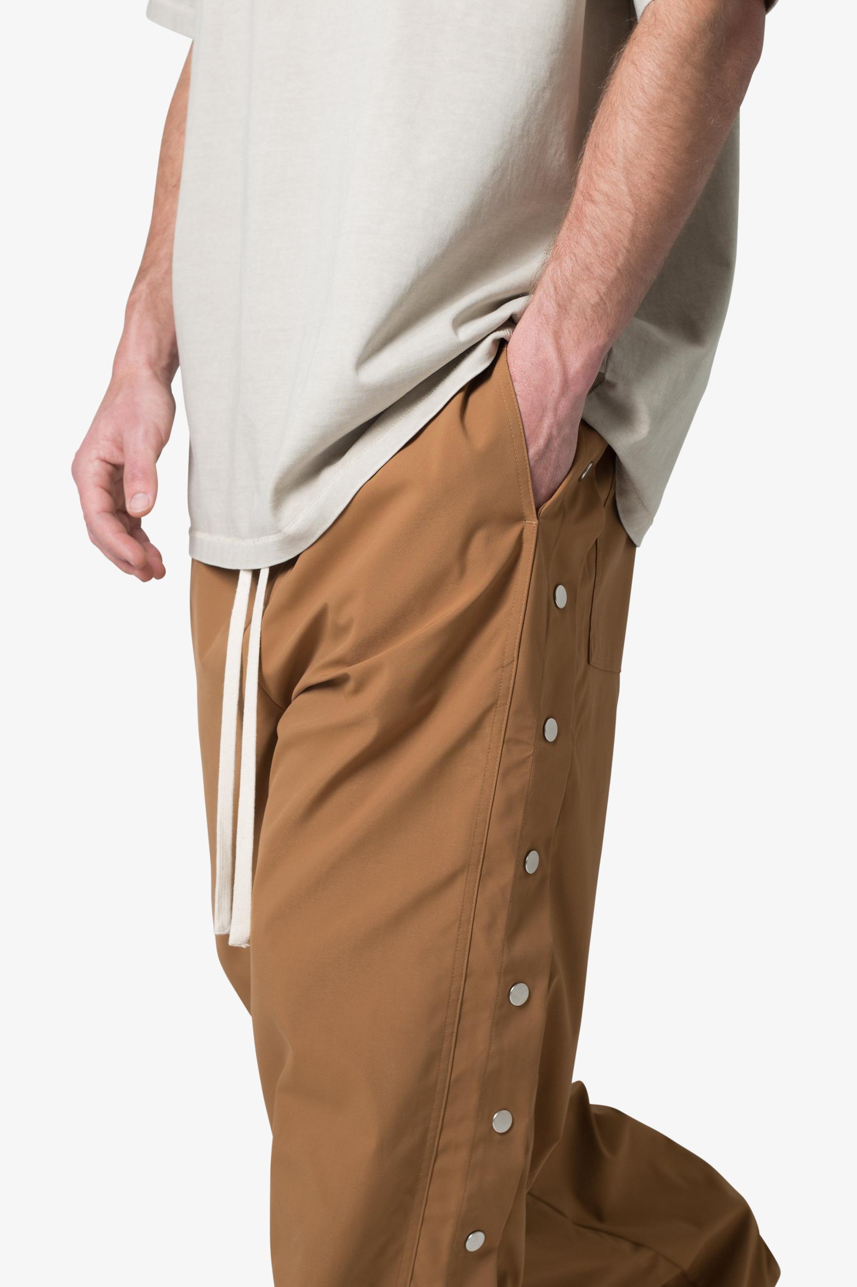 Side Snap Nylon Pants - Brown Product Image