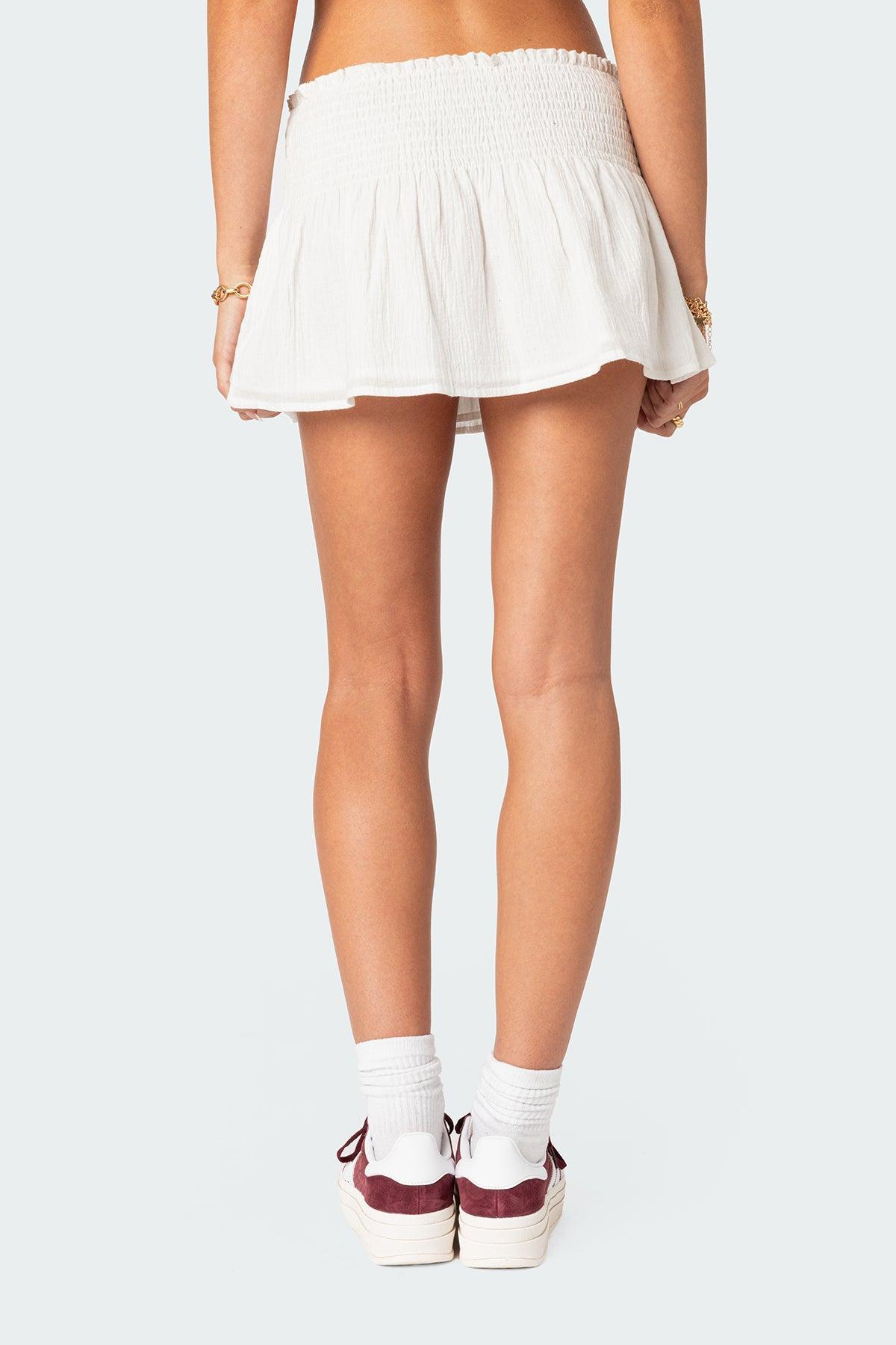 Camellia Cotton Scrunch Mini Skirt Product Image