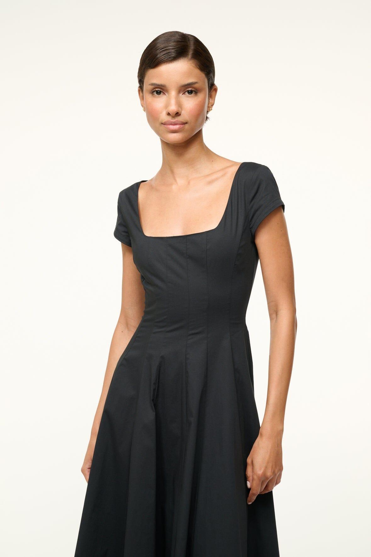 SHORT SLEEVE WELLS DRESS | BLACK Product Image