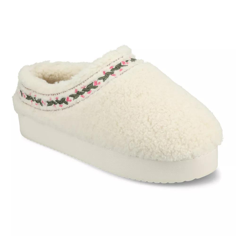 Journee Pallmer Women's Cushioned Clog Sippers, Size: XL (11/12), Ivory Product Image