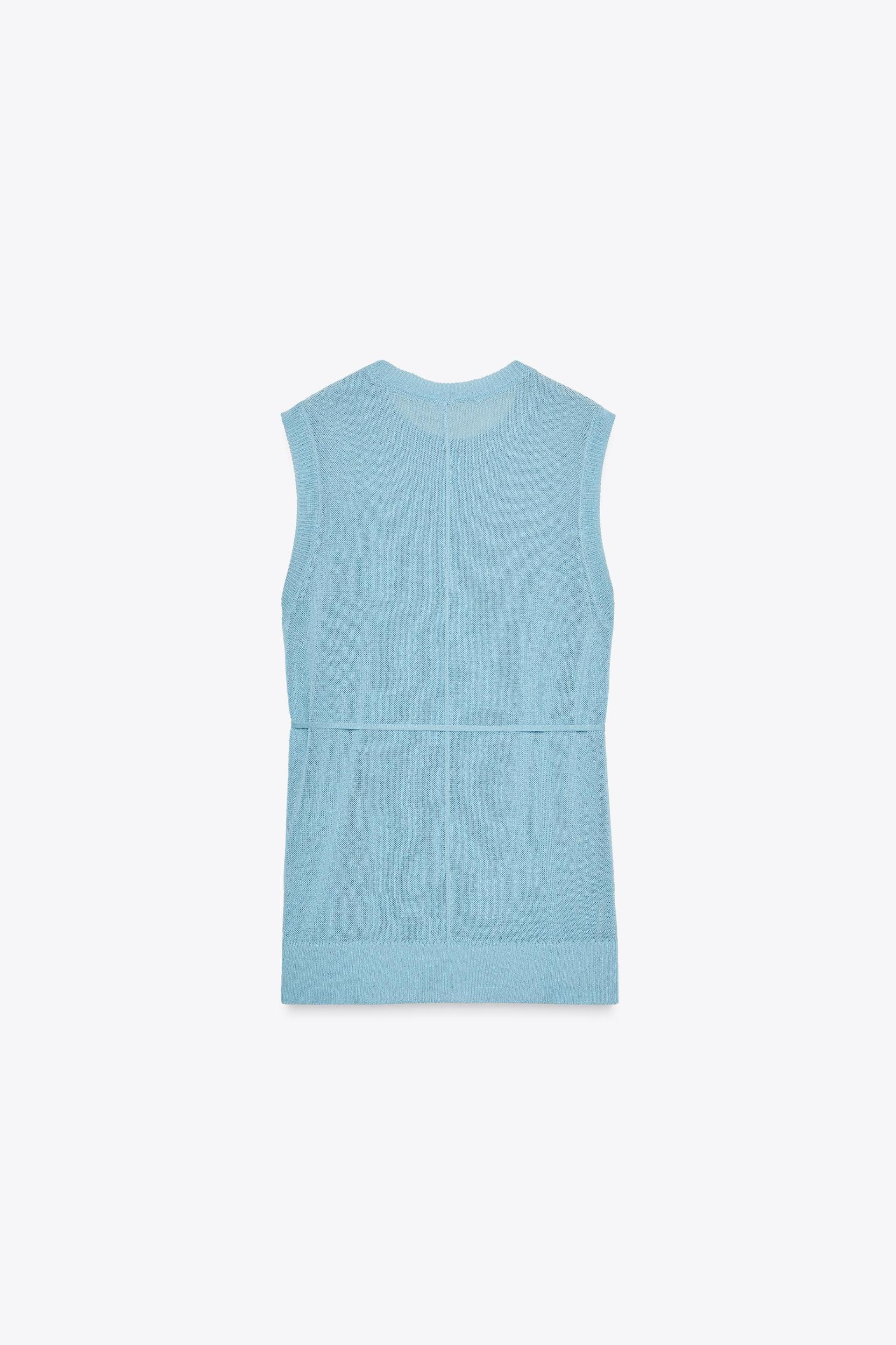 BELTED KNIT LONG TOP Product Image