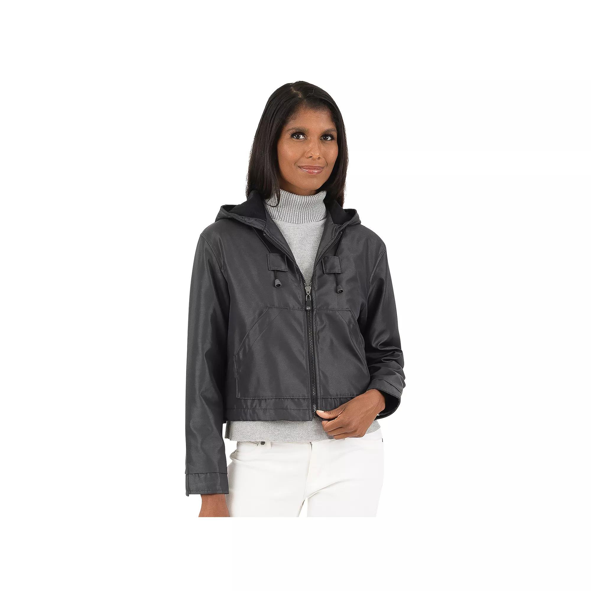 Womens Fleet Street Hooded Crop Jacket Green Product Image