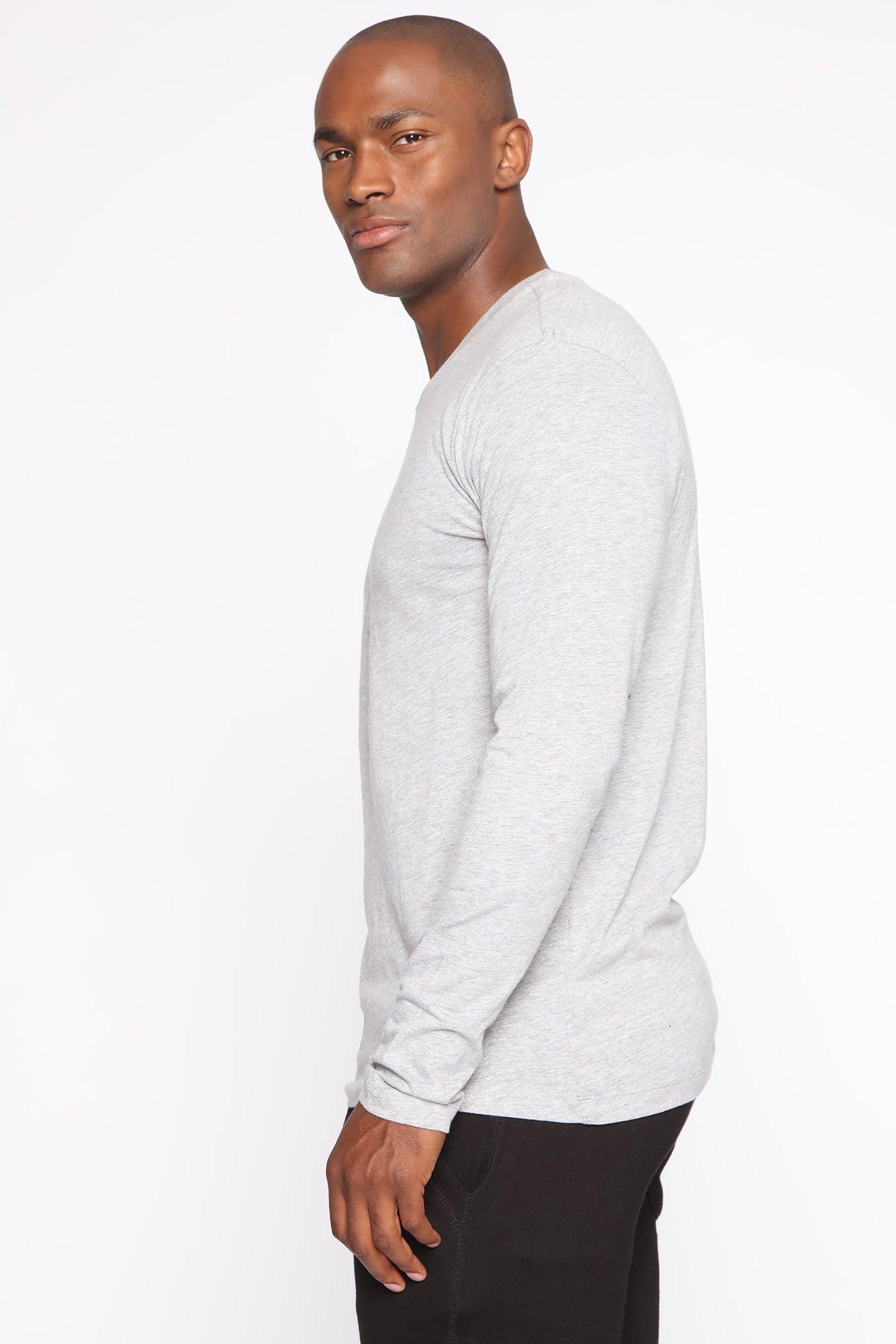 Essential Long Sleeve Crew Tee - Grey Product Image