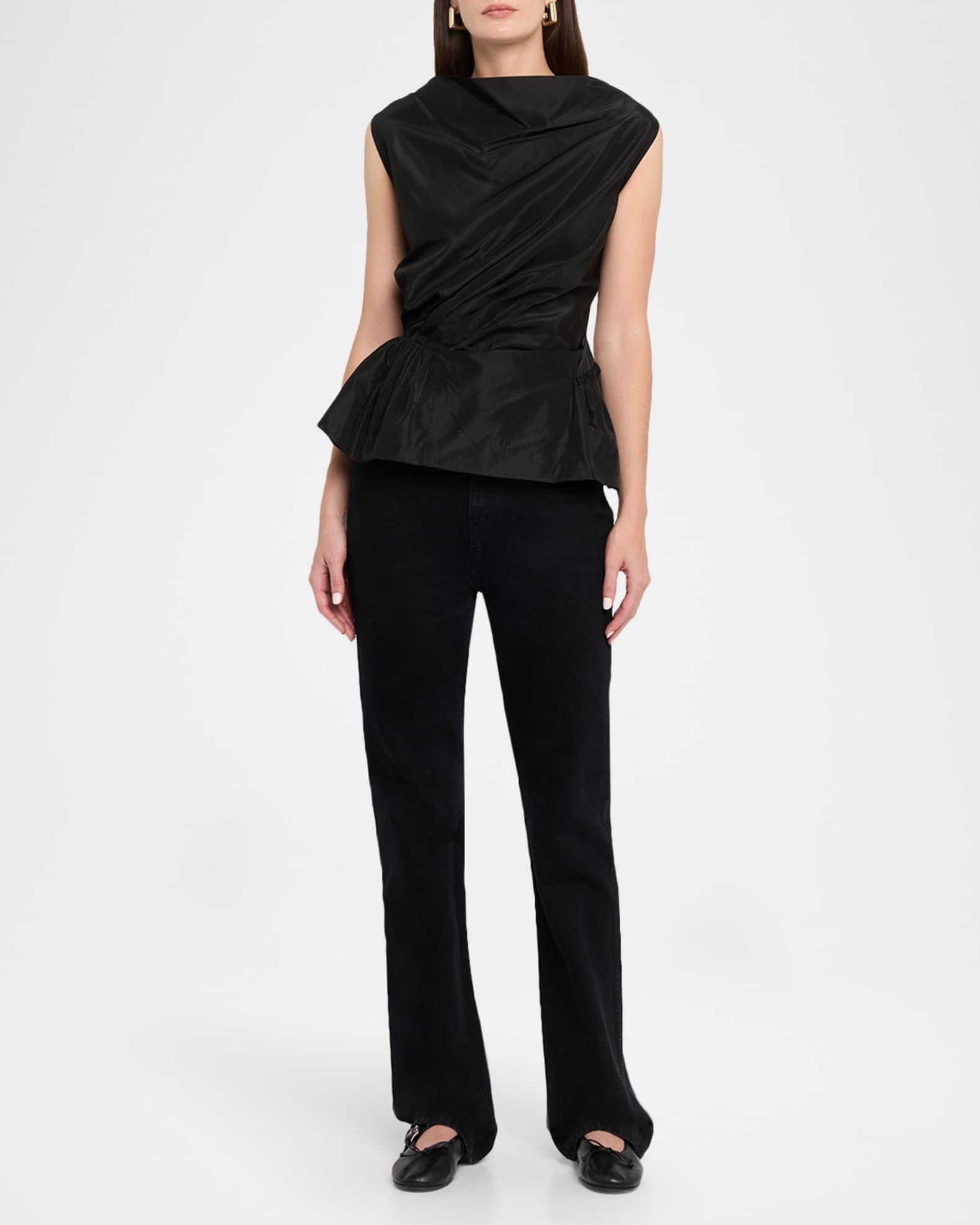 Sleeveless Draped Peplum Top Product Image